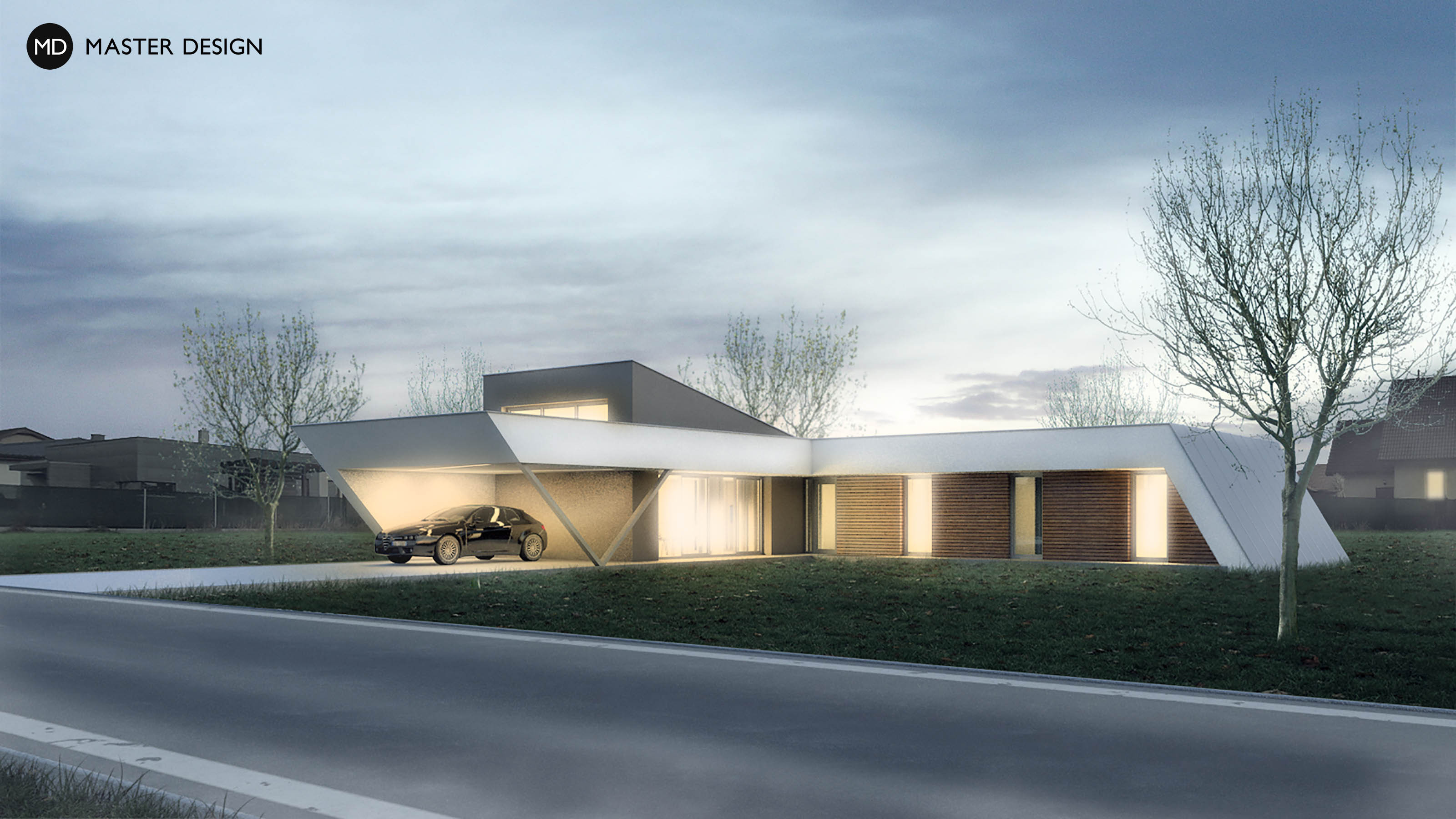 Elegantní přízemní bungalov do L s plochou střechou - Polanka nad Odrou - preview
