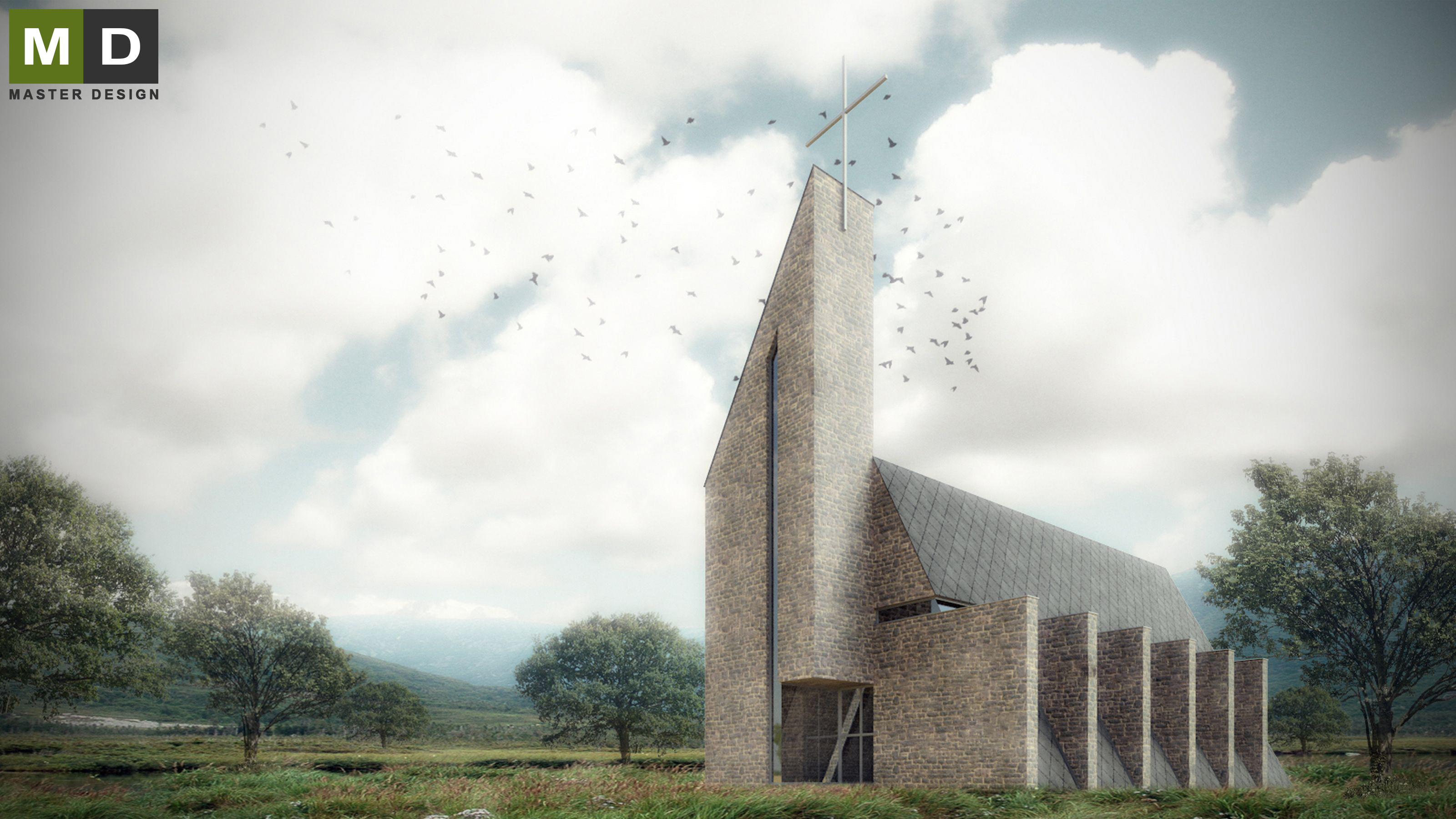 Novostavba římskokatolického kostela MartinKrnov - vizualizace3