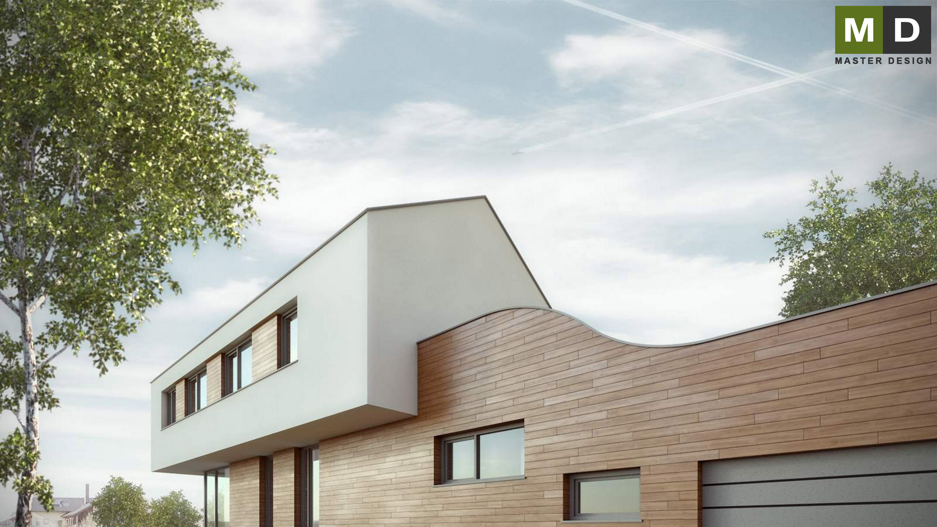 Low-energy house with a wave and atticKrmelín u Ostravy - visualisation4 Low-energy house with a wave and atticKrmelín u Ostravy - visualisation4