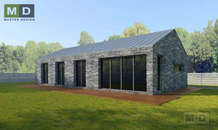 Low energy bungalow with French windows - Strašice - main visualisation