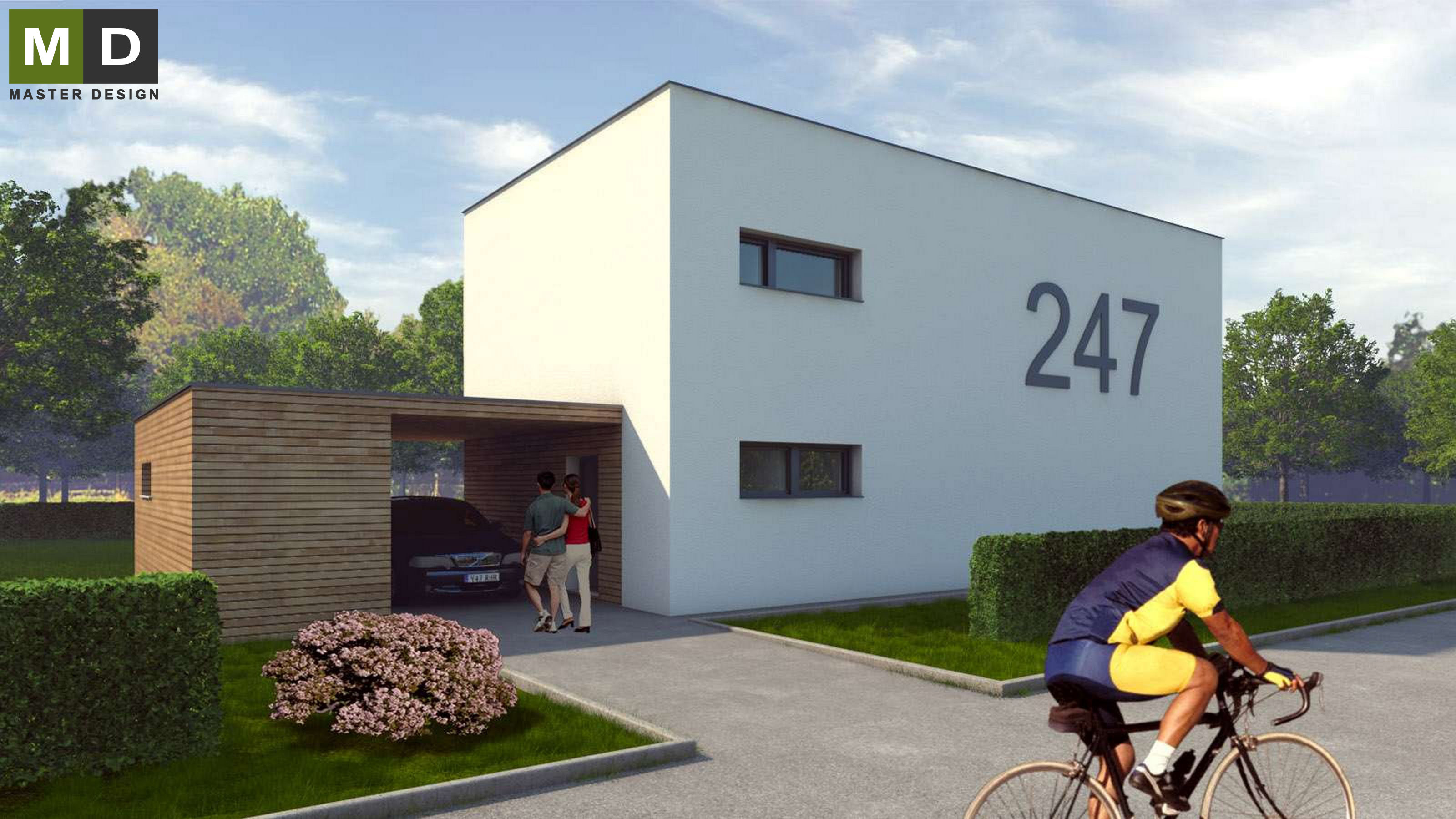 Typová pasivní dřevostavba s plochou střechouDeveloperský projekt - vizualizace2 Typová pasivní dřevostavba s plochou střechouDeveloperský projekt - vizualizace2