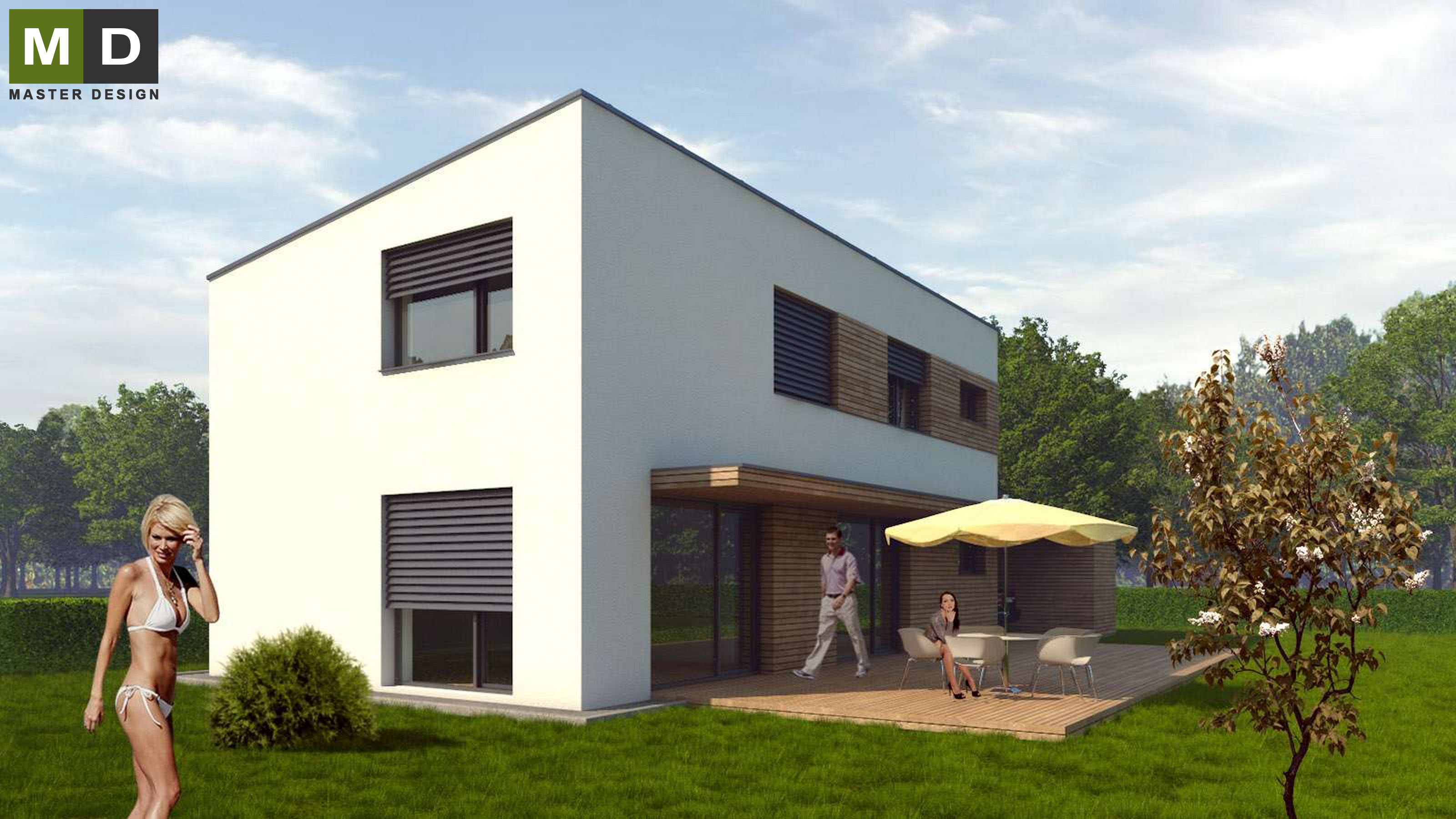 Typová pasivní dřevostavba s plochou střechouDeveloperský projekt - vizualizace3 Typová pasivní dřevostavba s plochou střechouDeveloperský projekt - vizualizace3