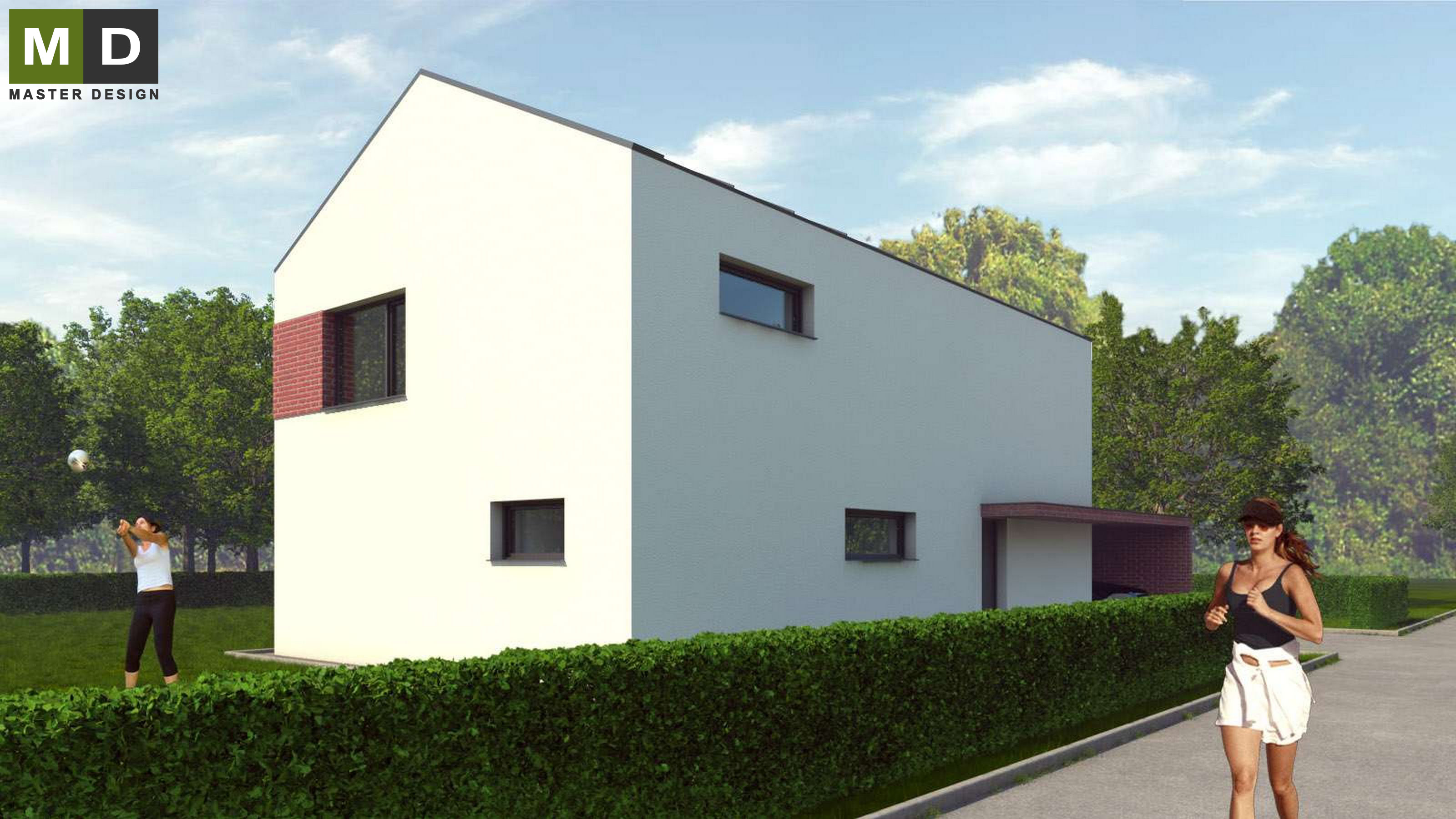 Type passive house with a gable roofDeveloperský projekt - visualisation2 Type passive house with a gable roofDeveloperský projekt - visualisation2