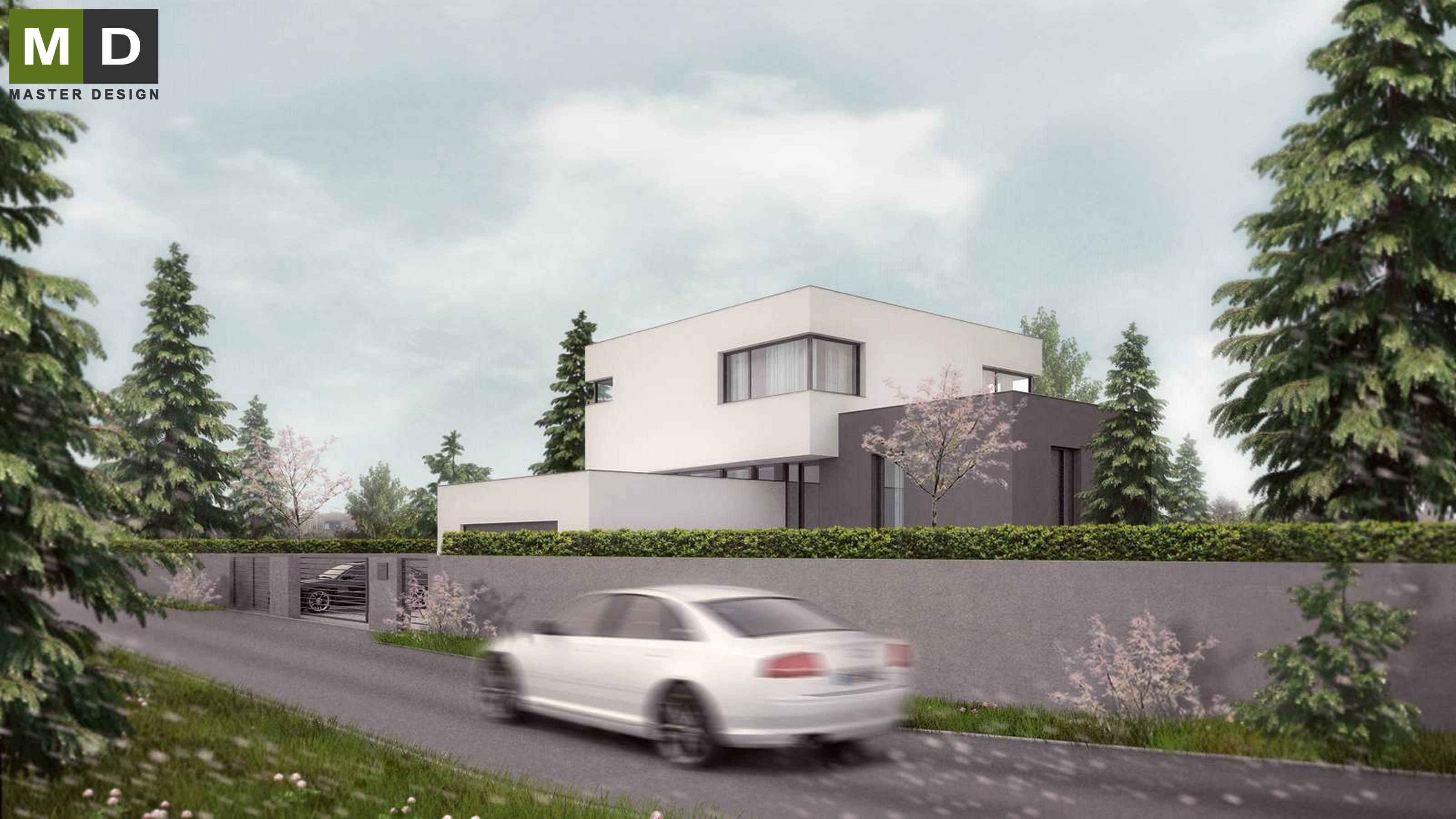 Economical two-storey house composed of blocksPraha Kbely - visualisation2