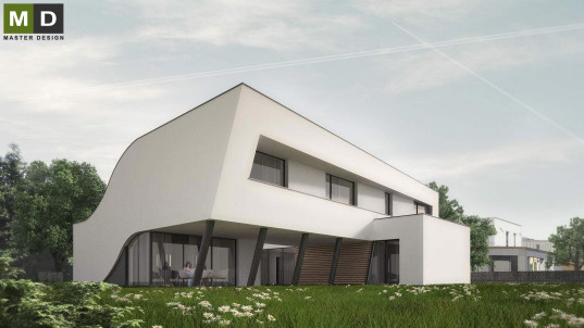 Luxusní atriový dům s elegantními křivkami - Stará Bělá v Ostravě - hlavní vizualizace