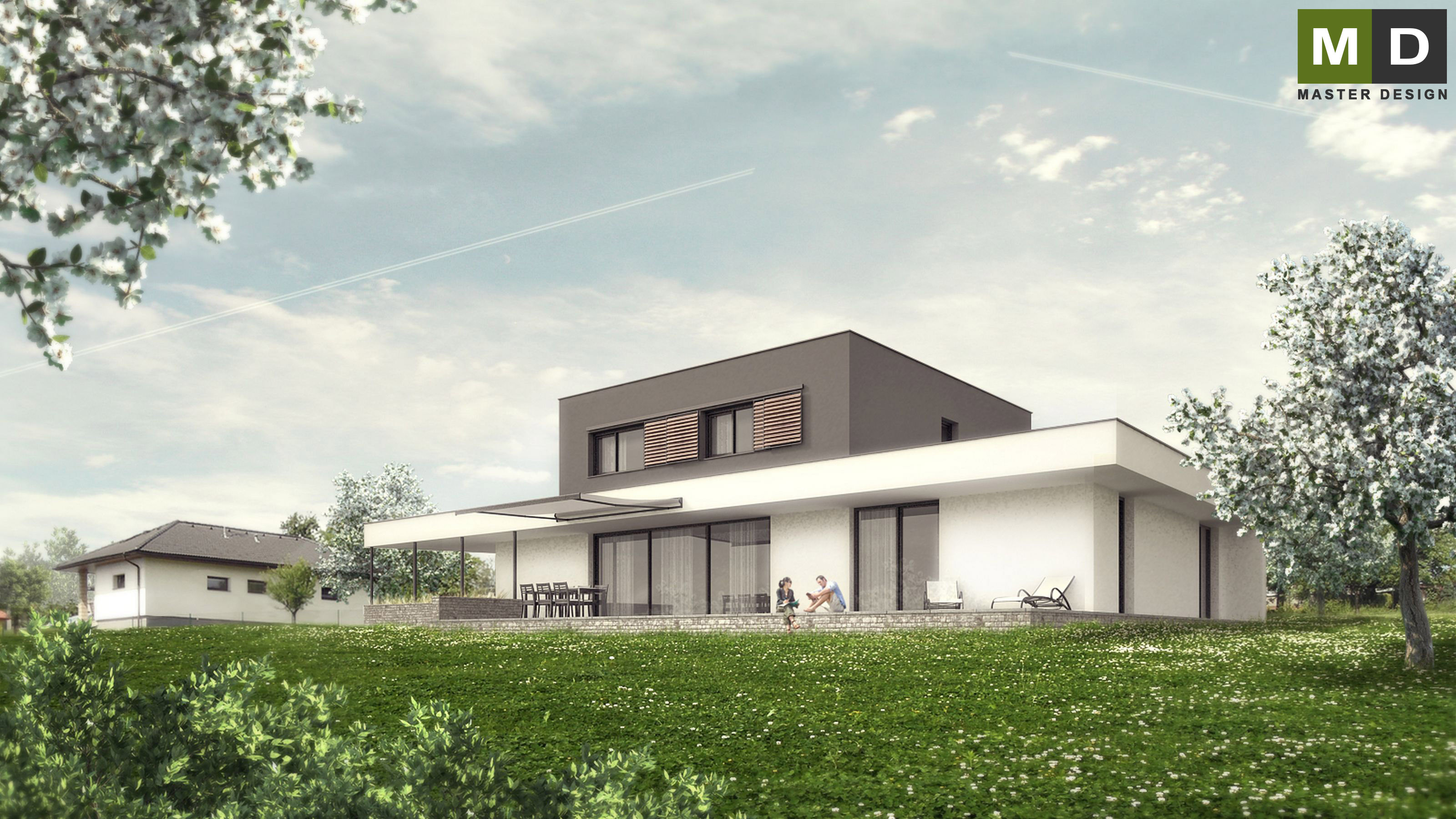 Low-cost house with a large covered terraceHorní Soběšovice - visualisation2 Low-cost house with a large covered terraceHorní Soběšovice - visualisation2