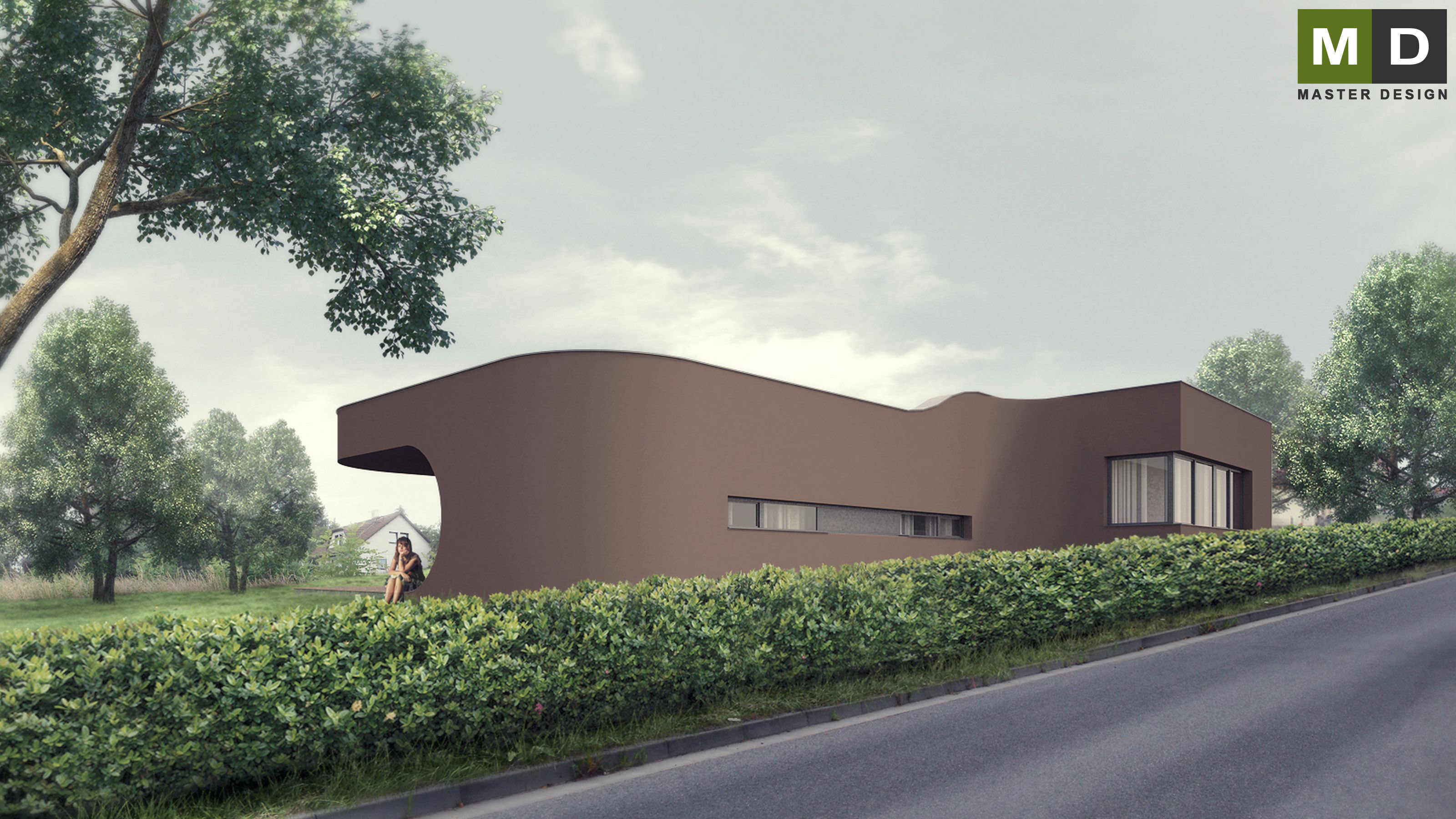 Luxury low energy bungalow with a flat roofČernošice - visualisation4 Luxury low energy bungalow with a flat roofČernošice - visualisation4
