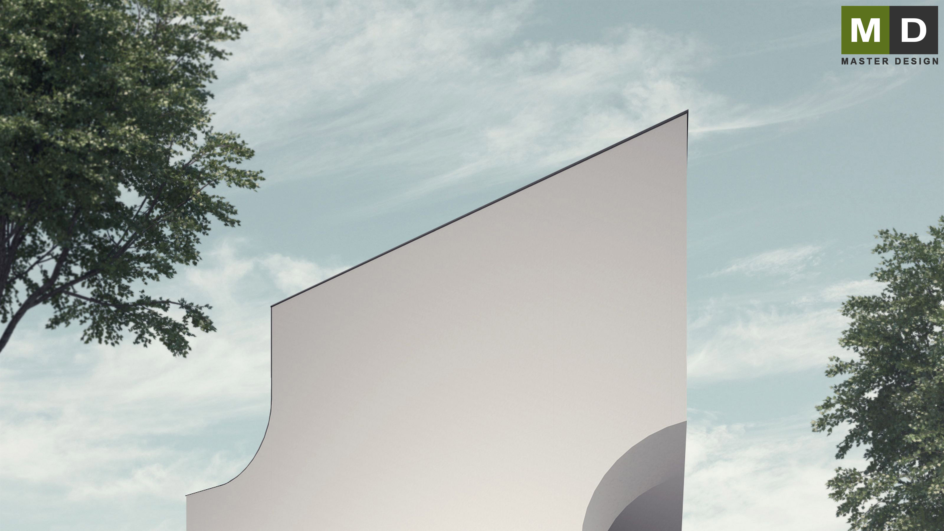 White low-energy house with a flat roofPraha Dolní Chabry - visualisation4