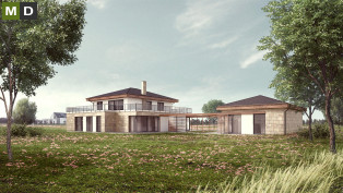 Luxusní dvoupatrový dům s vlastním wellness - Vysoký Újezd - hlavní vizualizace