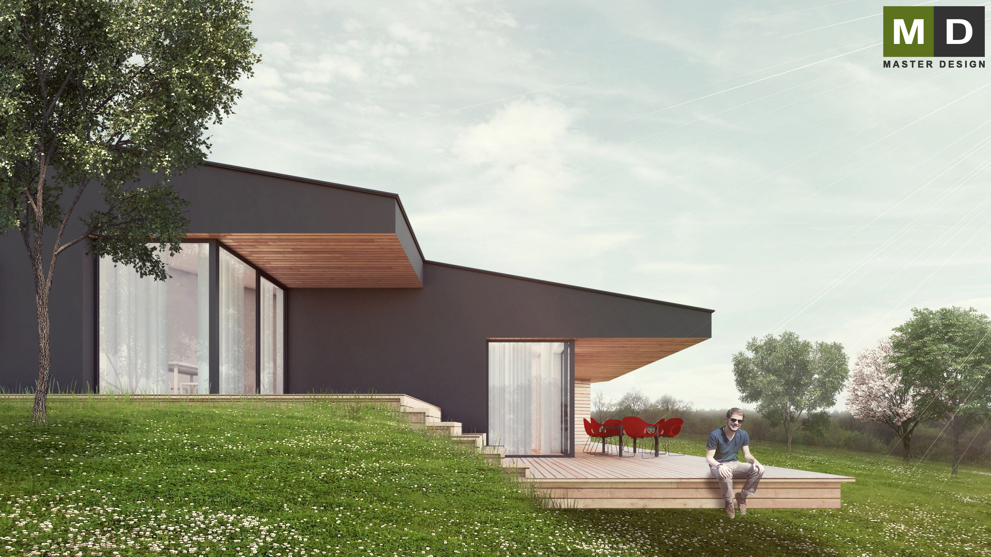 Single-storey bungalow on a slopeOdolená Voda - visualisation2