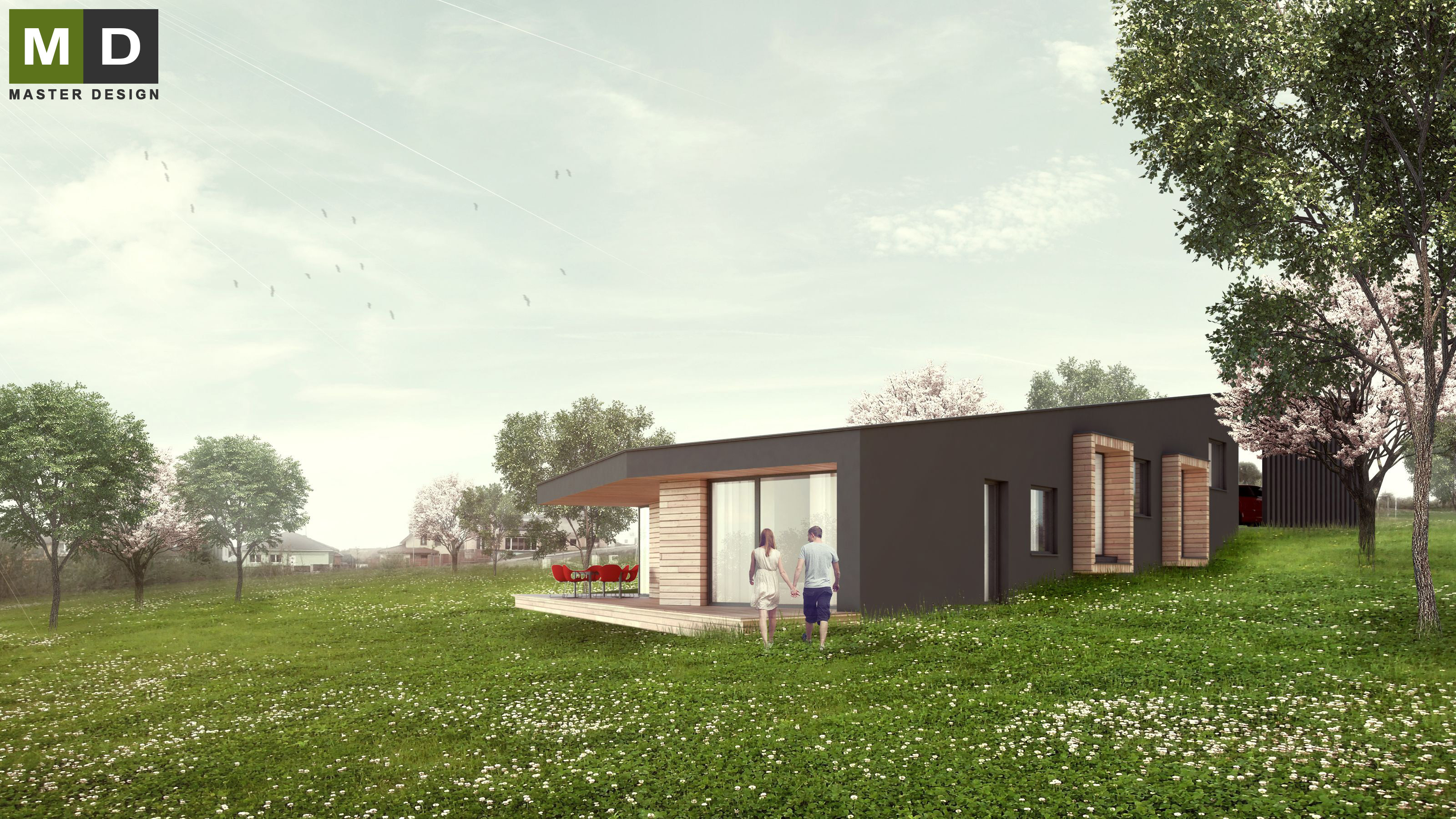 Single-storey bungalow on a slopeOdolená Voda - visualisation3