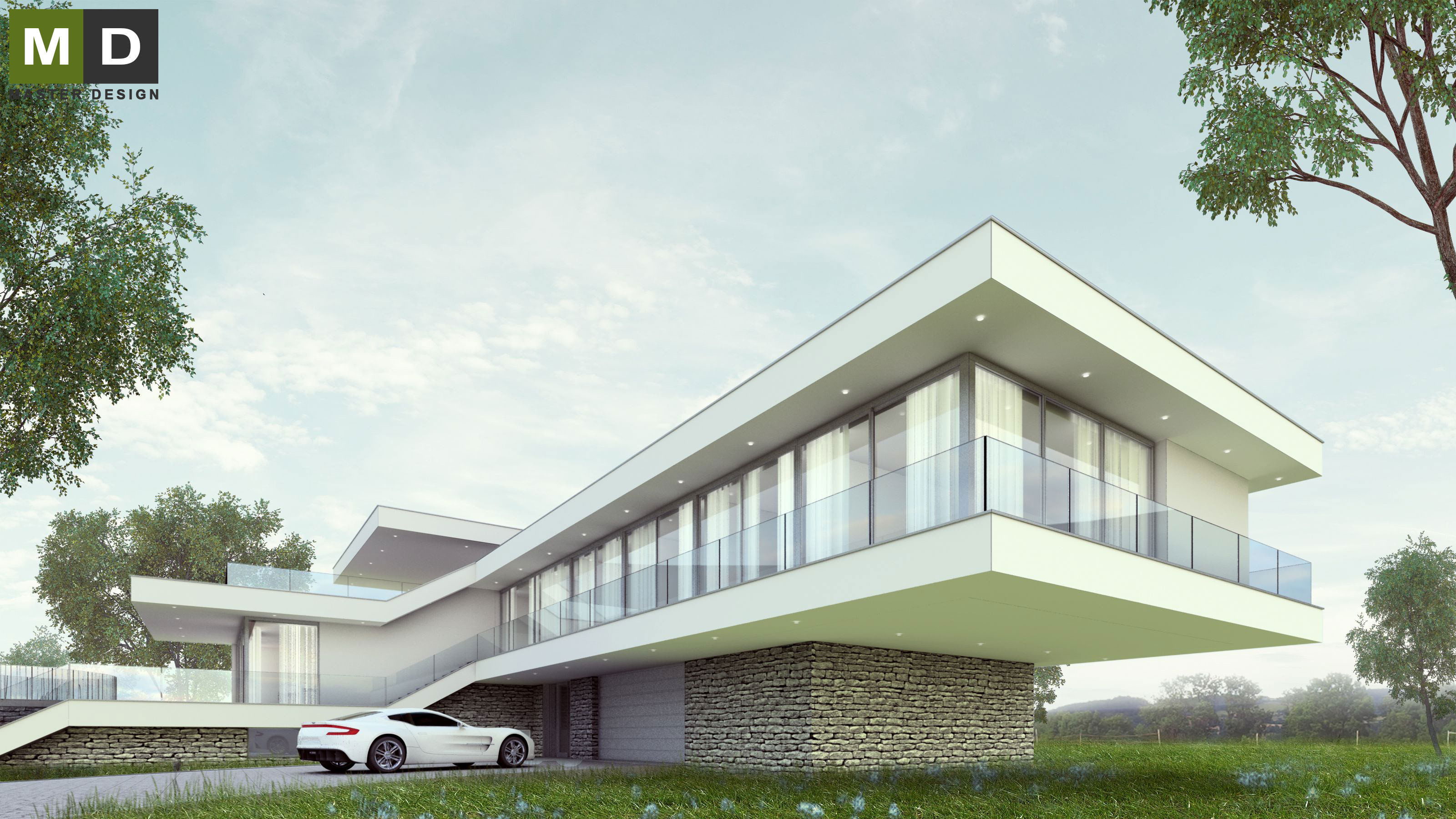Luxusní atypická vila s plochou střechouVyšehoří - vizualizace4 Luxusní atypická vila s plochou střechouVyšehoří - vizualizace4