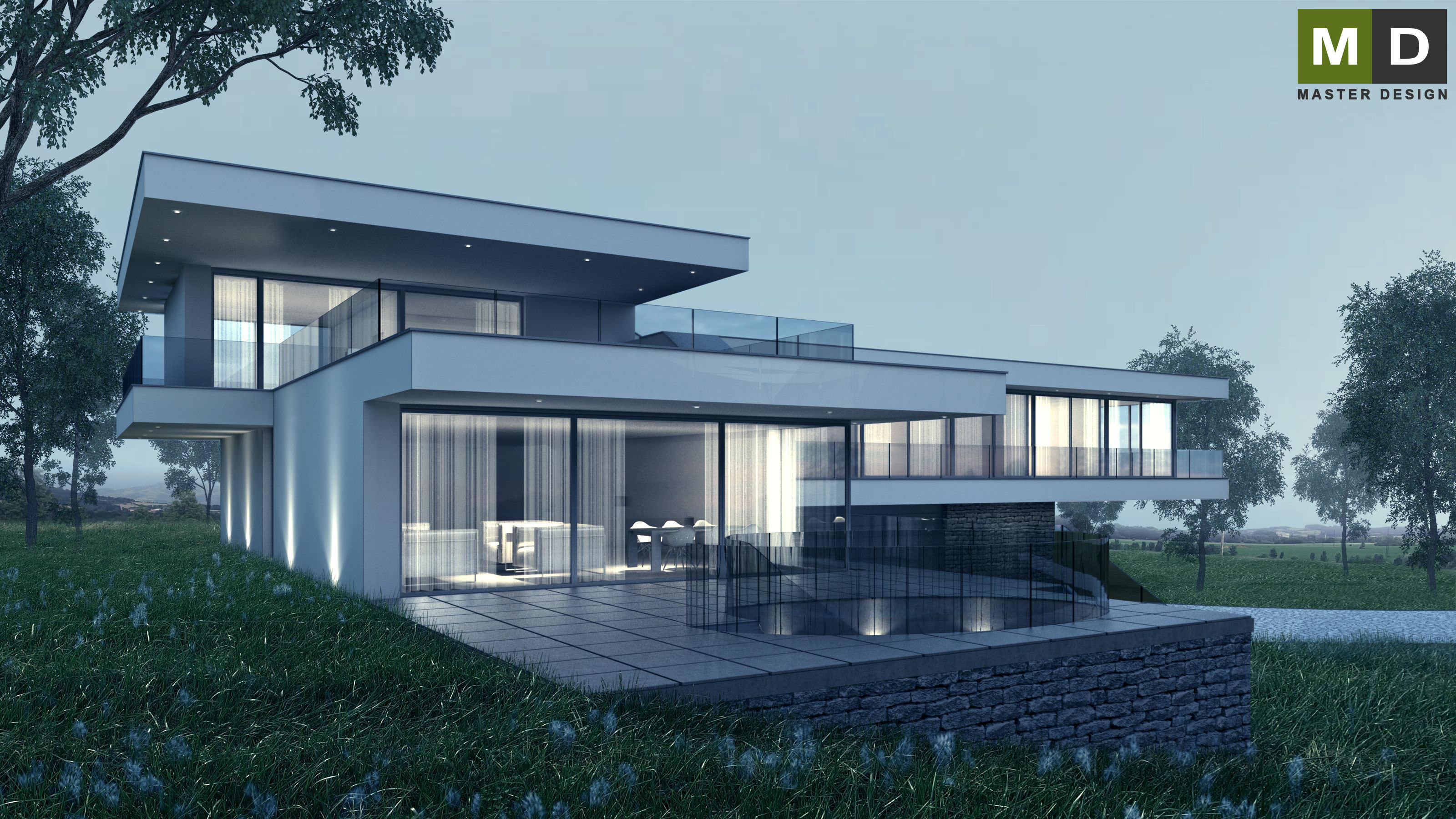 Luxusní atypická vila s plochou střechouVyšehoří - vizualizace8 Luxusní atypická vila s plochou střechouVyšehoří - vizualizace8
