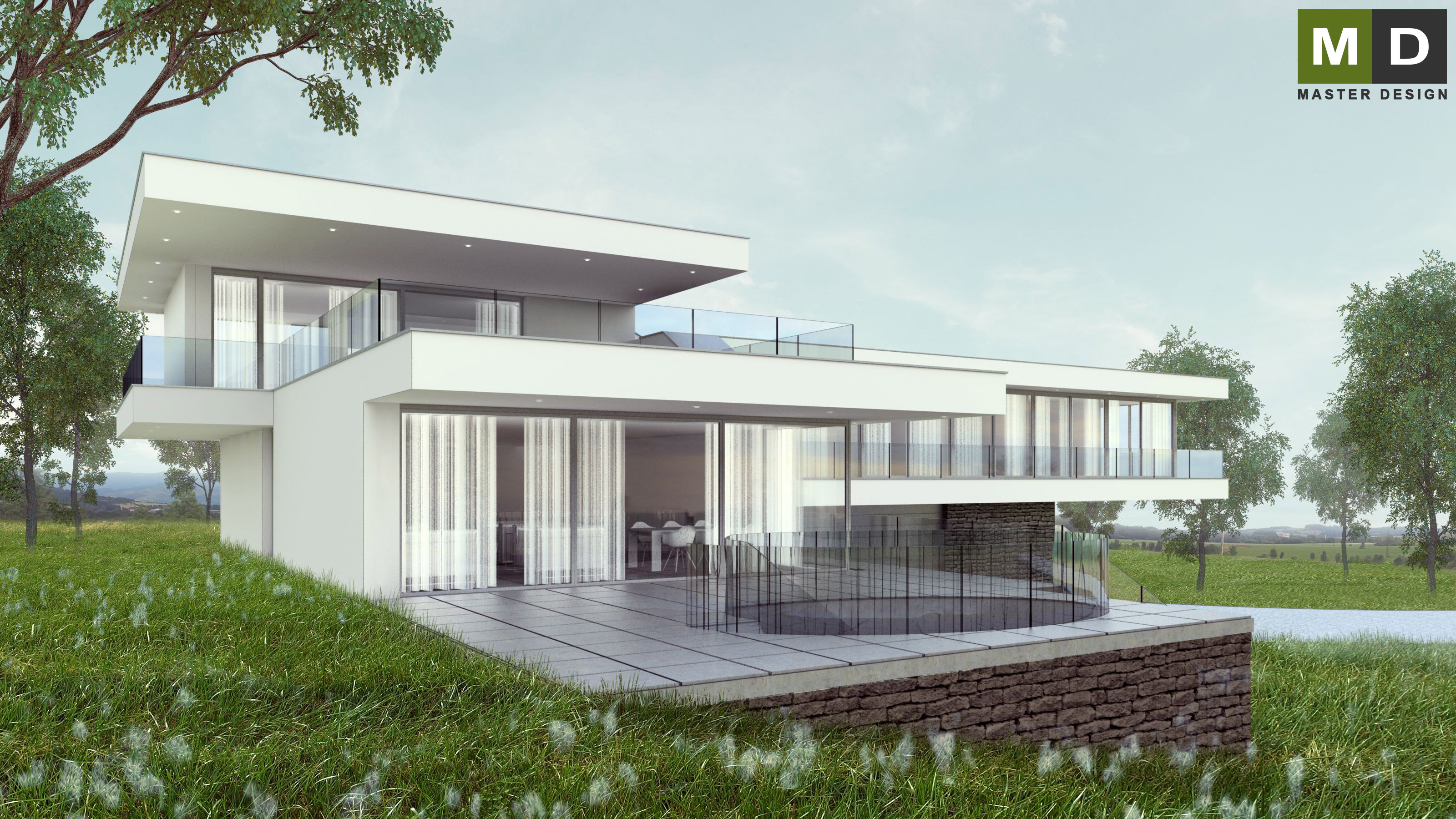 Luxusní atypická vila s plochou střechouVyšehoří - vizualizace9 Luxusní atypická vila s plochou střechouVyšehoří - vizualizace9