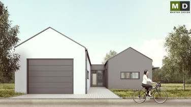Ekonomický bungalov se sedlovými střechami a zimní zahradou - Tichá - hlavní vizualizace