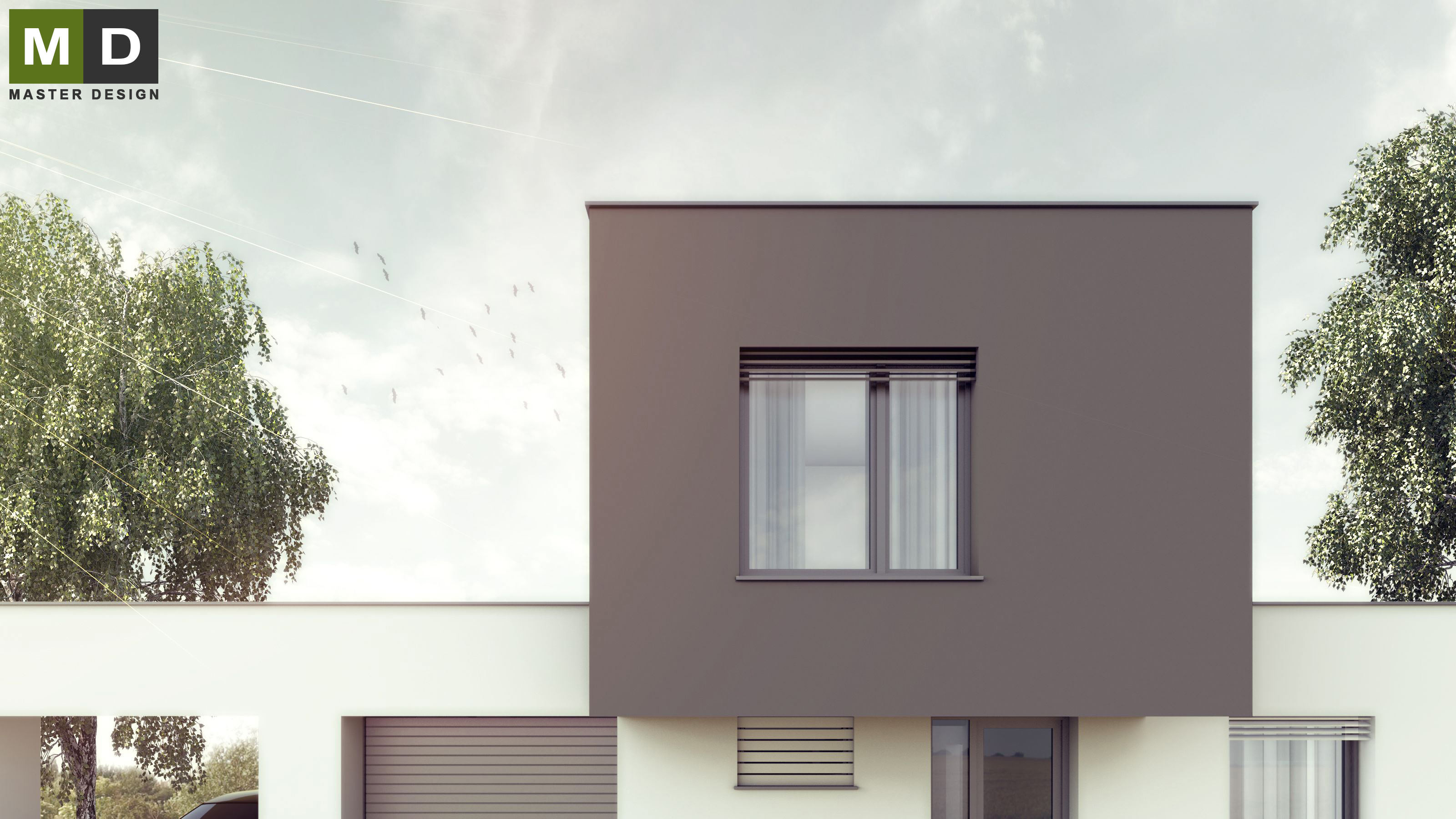 Two-storey low-energy house with a large covered terracePraha Čestlice - visualisation2