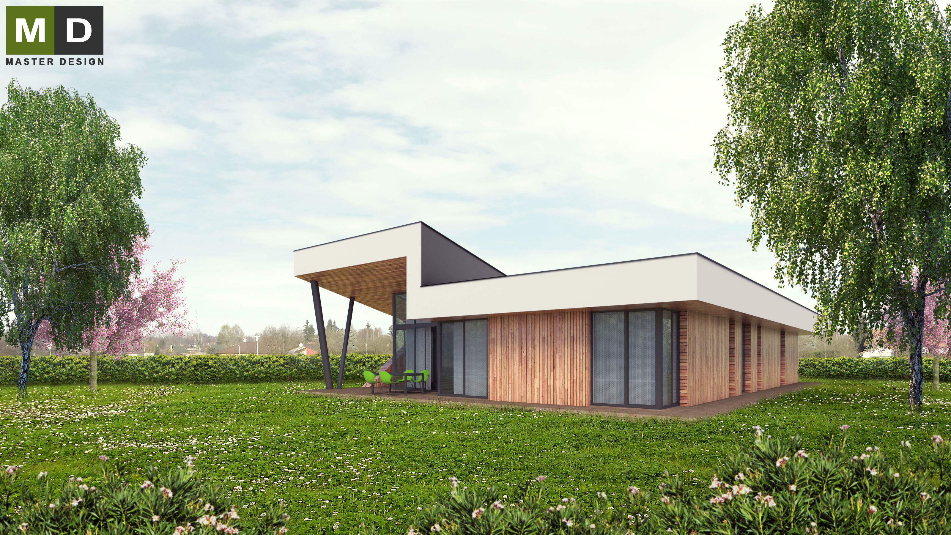 Bungalov s vyvýšeným obývacím pokojem a velkou terasouStaré Hodějovice - vizualizace2 Bungalov s vyvýšeným obývacím pokojem a velkou terasouStaré Hodějovice - vizualizace2