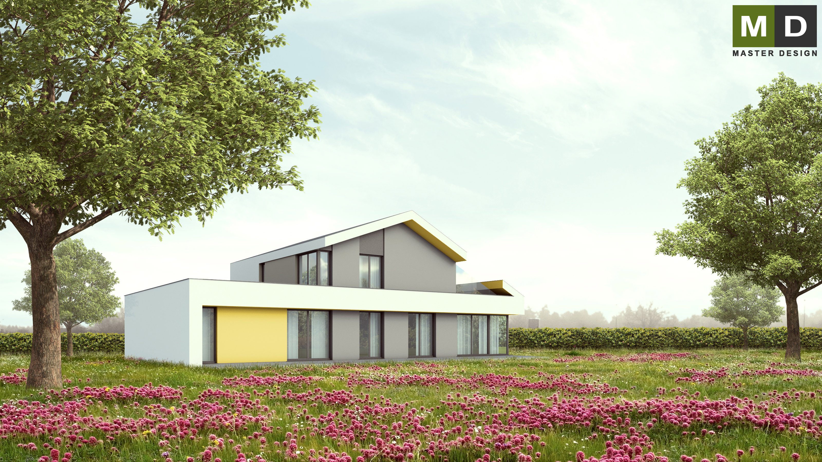 Nízkoenergetický atypický dům se sedlovou střechouDobřejovice u Prahy - vizualizace2 Nízkoenergetický atypický dům se sedlovou střechouDobřejovice u Prahy - vizualizace2