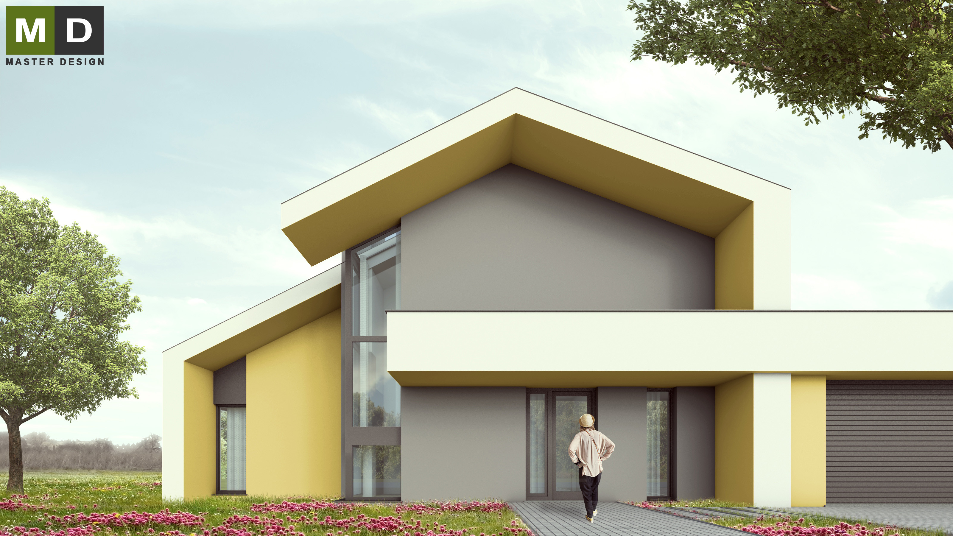 Nízkoenergetický atypický dům se sedlovou střechouDobřejovice u Prahy - vizualizace3 Nízkoenergetický atypický dům se sedlovou střechouDobřejovice u Prahy - vizualizace3