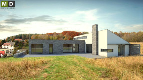 Přízemní nízkoenergetický bungalov do L - Petřkovice - hlavní vizualizace