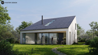 Family house by the forest with atypical pitched roof - Mníšek pod Brdy - main visualisation