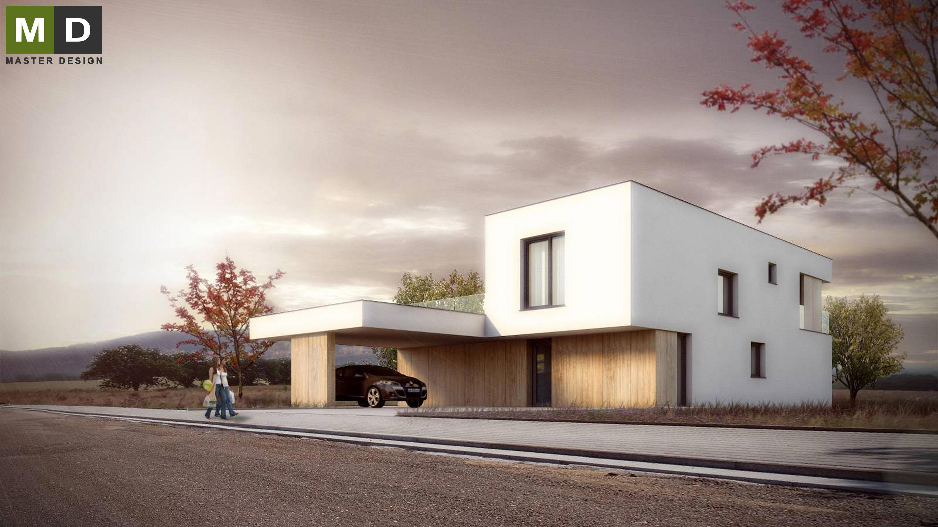 Luxury low energy house with a covered parking spaceLevín u Berouna - visualisation2
