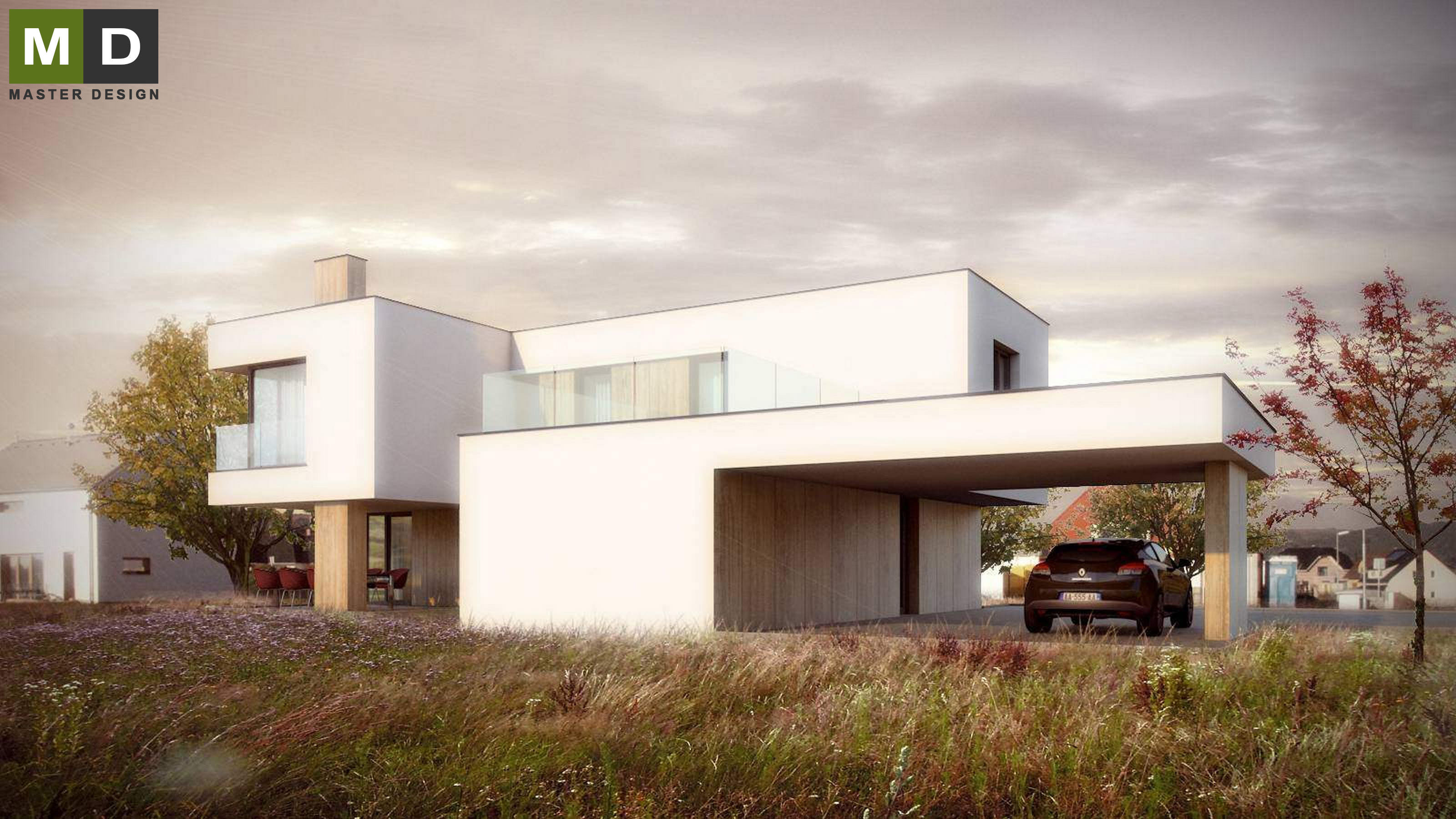 Luxury low energy house with a covered parking spaceLevín u Berouna - visualisation3