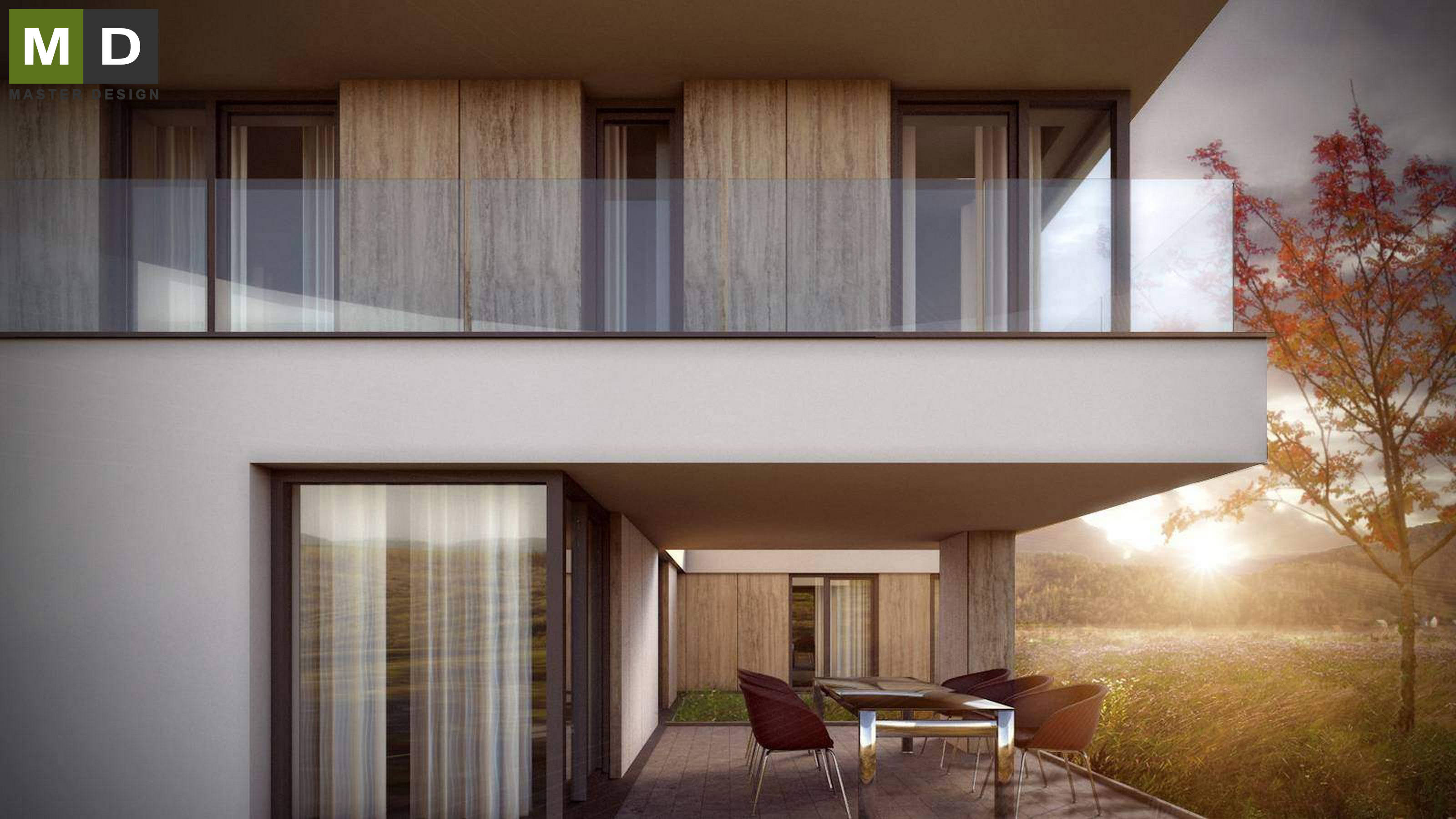 Luxury low energy house with a covered parking spaceLevín u Berouna - visualisation4