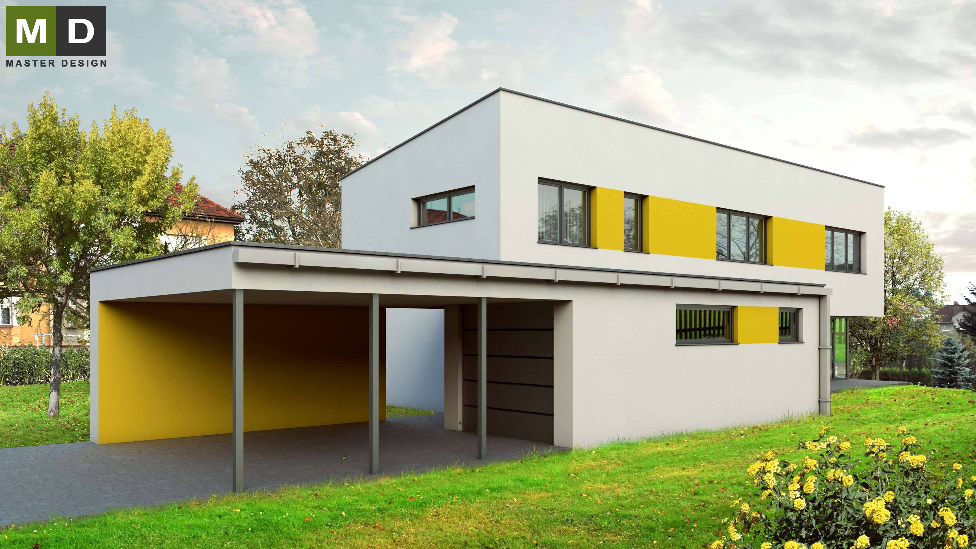 Atypický nízkoenergetický dům s garáží - Polanka nad Odrou - hlavní vizualizace Atypický nízkoenergetický dům s garáží - Polanka nad Odrou - hlavní vizualizace