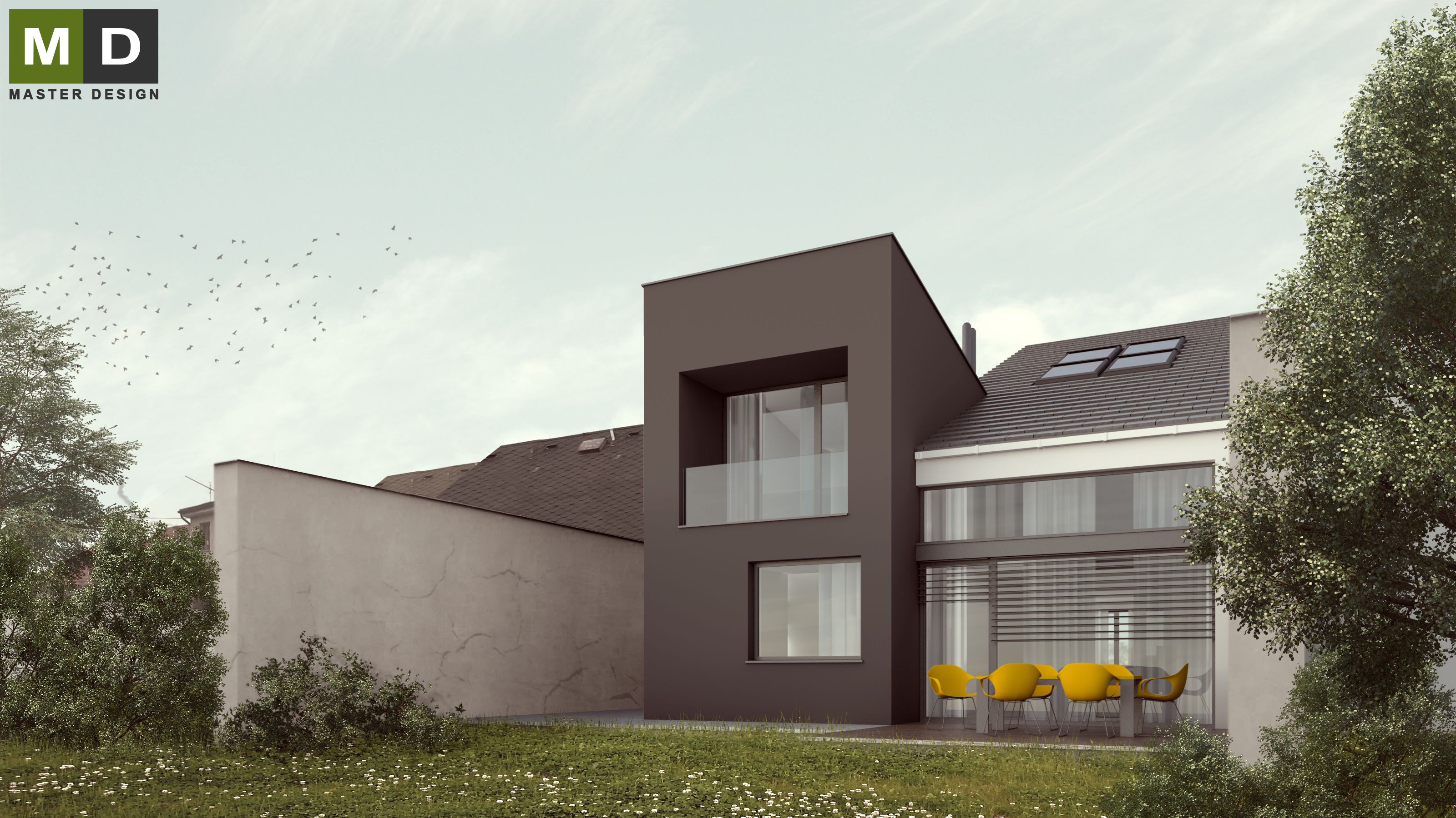 Nízkoenergetický řadový důmHorní Počernice - vizualizace3 Nízkoenergetický řadový důmHorní Počernice - vizualizace3