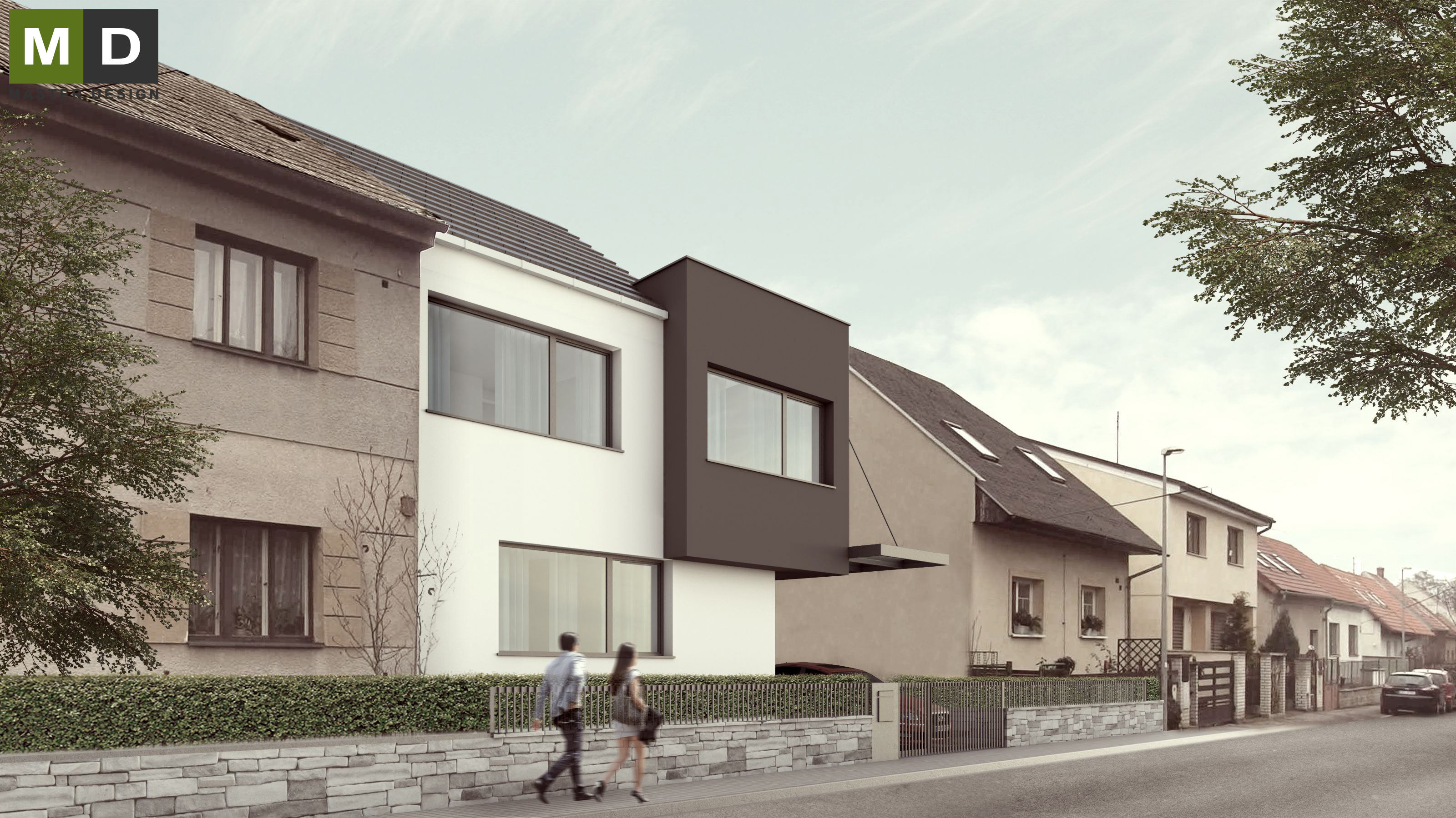 Nízkoenergetický řadový důmHorní Počernice - vizualizace4 Nízkoenergetický řadový důmHorní Počernice - vizualizace4