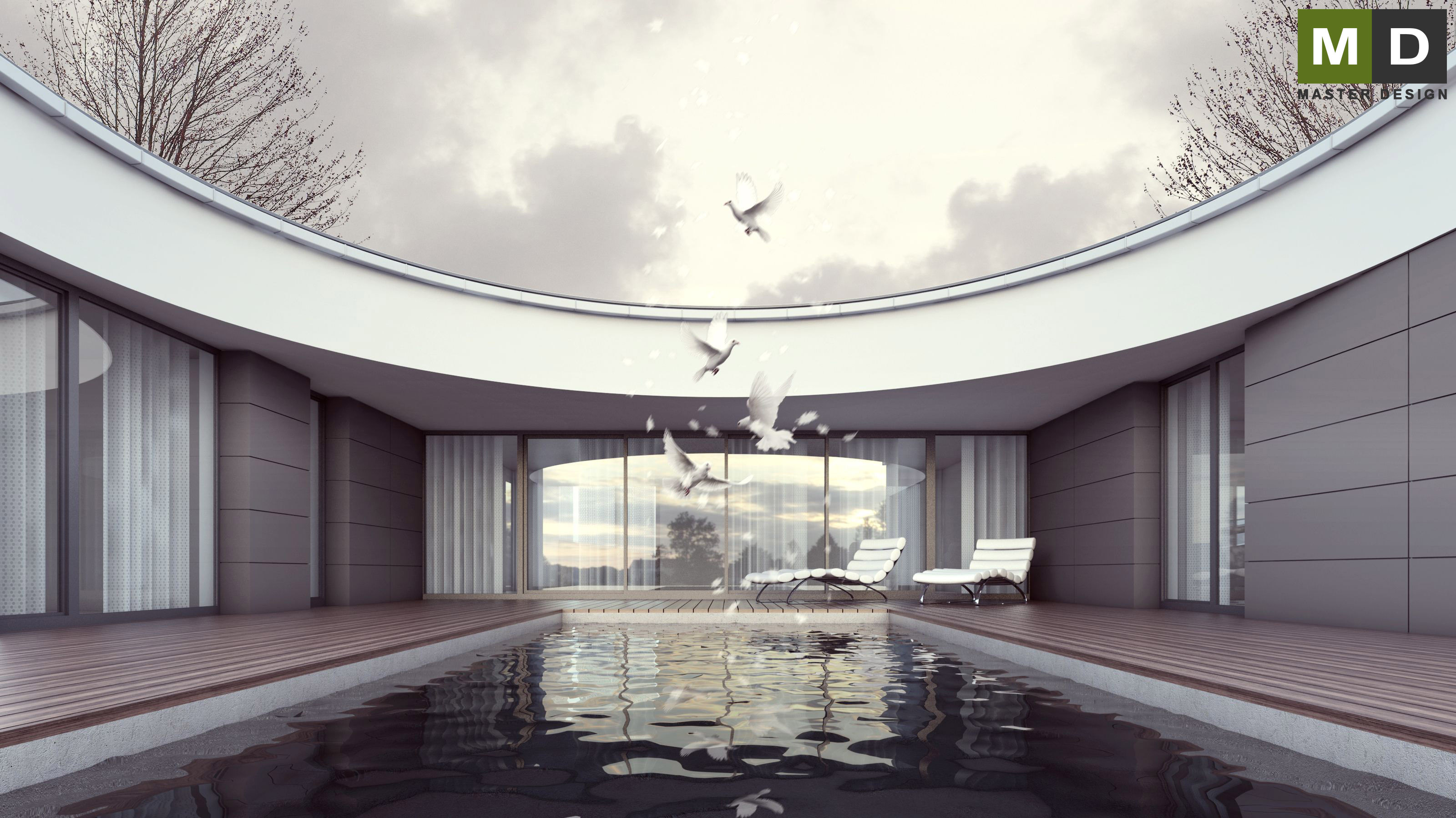 Low energy U-shaped bungalow with a terrace and swimming poolStará Ves nad Ondřejnicí - visualisation3 Low energy U-shaped bungalow with a terrace and swimming poolStará Ves nad Ondřejnicí - visualisation3
