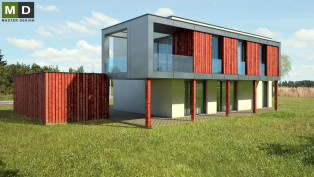 Low-energy two-storey wooden house with a covered terrace - Developerský projekt do Švýcarska - main visualisation