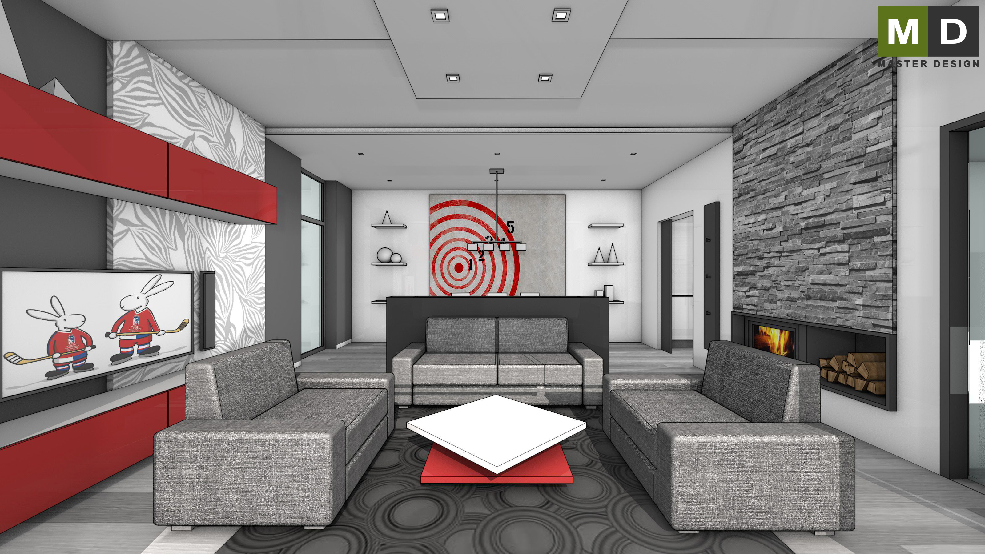 Family house interior - Praha Čestlice - main visualisation
