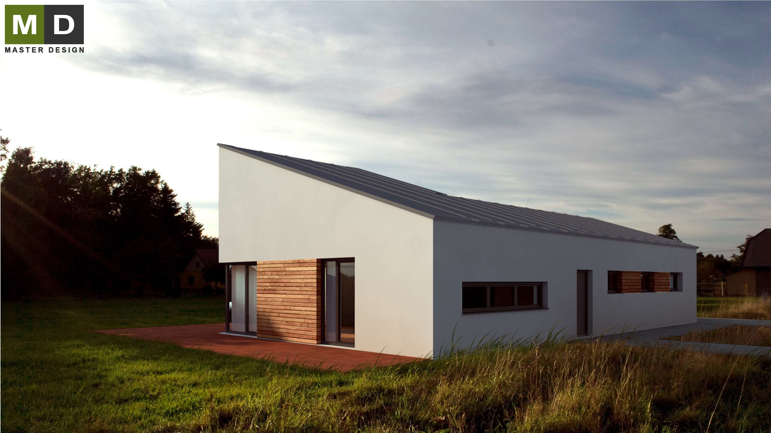 Single-storey wooden house with atticTrojanovice u Beskyd - visualisation2 Single-storey wooden house with atticTrojanovice u Beskyd - visualisation2