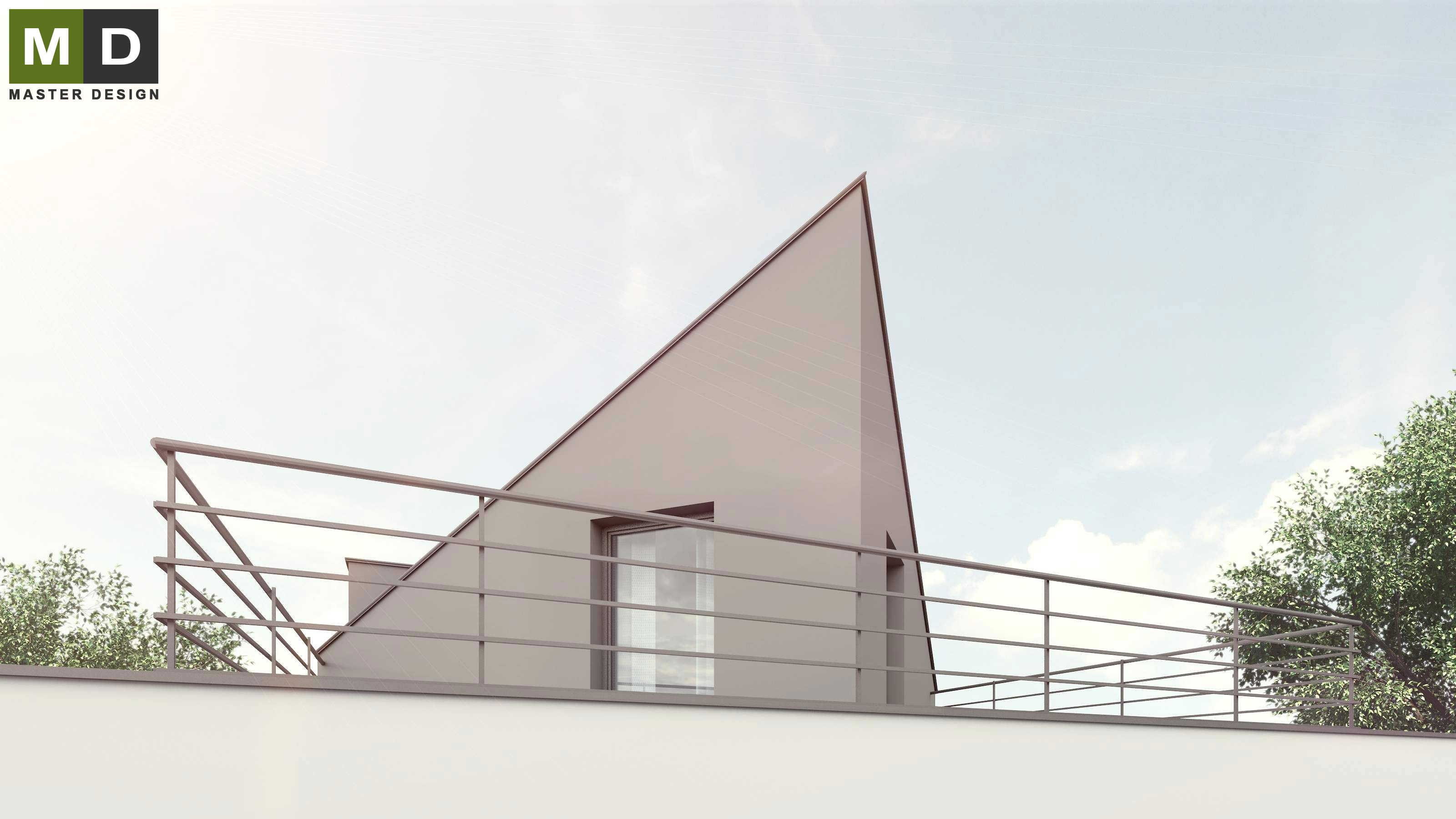 Economic atypical house on a narrow plot of land with a flat roofKylešovice u Opavy - visualisation4 Economic atypical house on a narrow plot of land with a flat roofKylešovice u Opavy - visualisation4