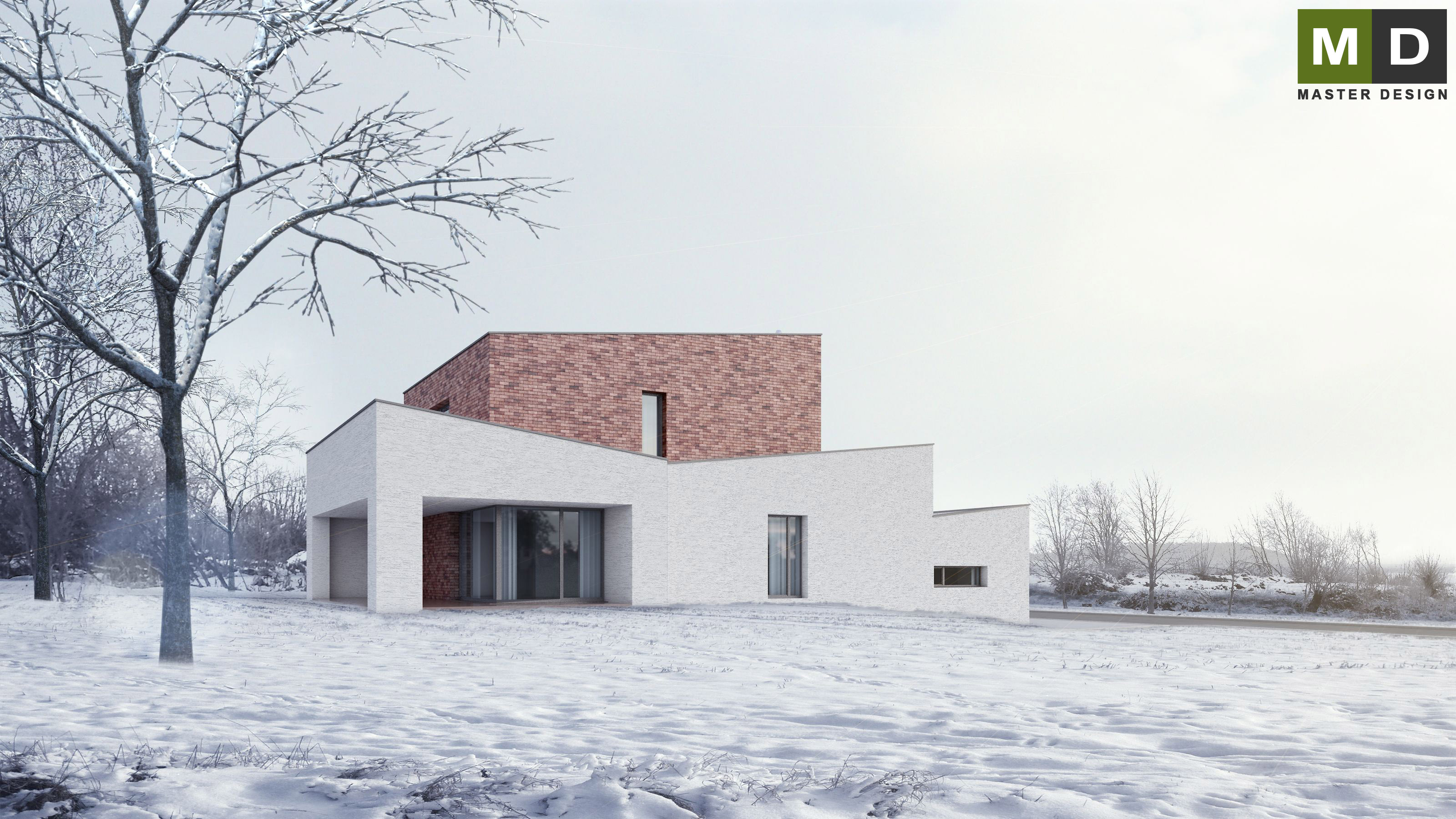 Atypical house on a narrow plot of land with lean roofsLiptovský Mikuláš - visualisation2