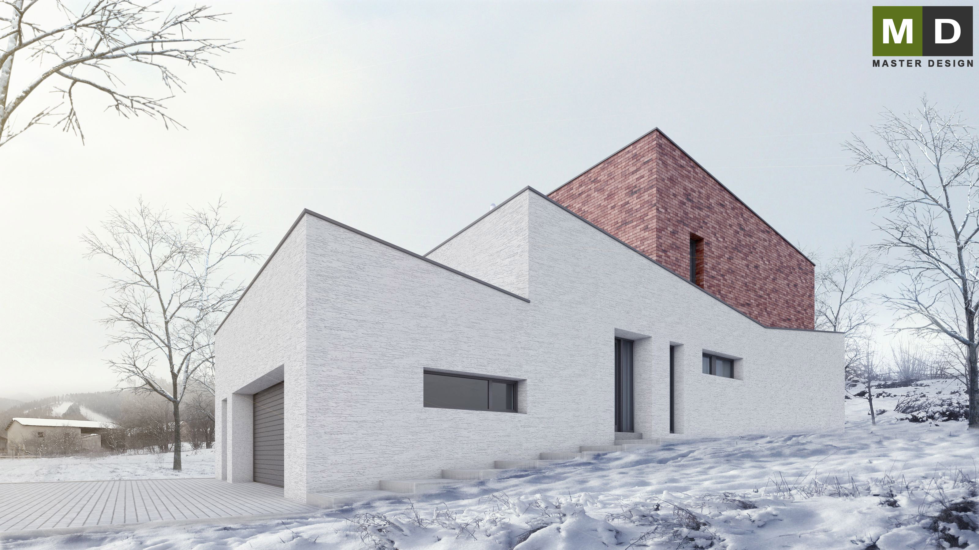 Atypical house on a narrow plot of land with lean roofsLiptovský Mikuláš - visualisation3