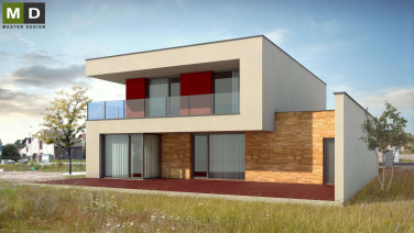 Modern low-energy detached house with stone facing - Stará Boleslav - main visualisation