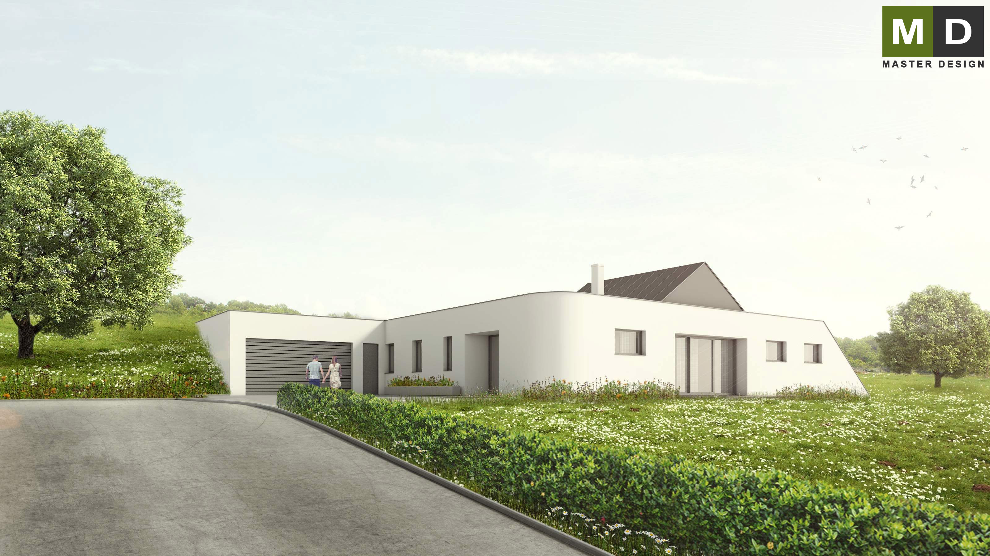 L-shaped bungalow established in the hillside with enclosed gardenStará Plesná - visualisation2 L-shaped bungalow established in the hillside with enclosed gardenStará Plesná - visualisation2
