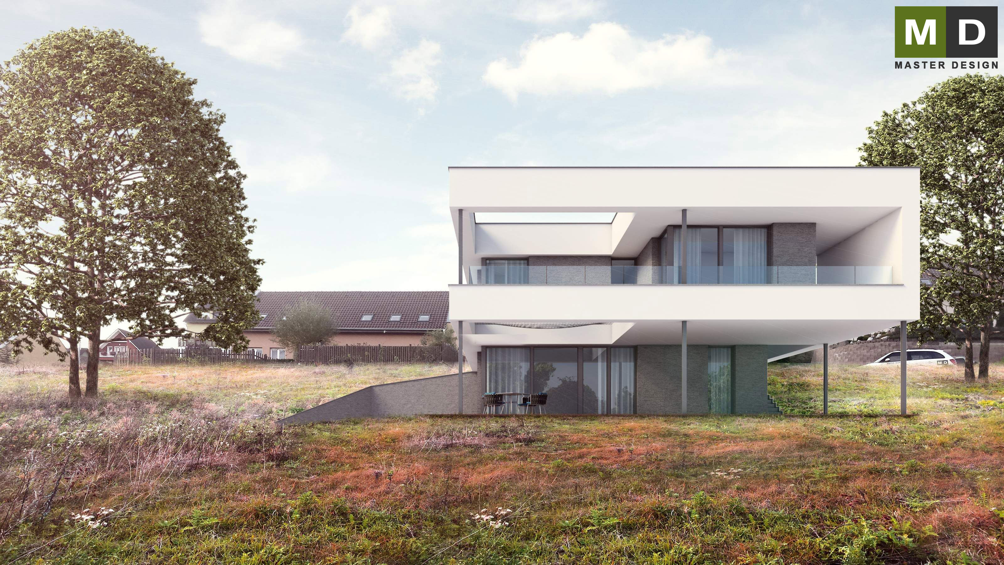 Malý nízkoenergetický dům ve svahu - Beroun - hlavní vizualizace Malý nízkoenergetický dům ve svahu - Beroun - hlavní vizualizace