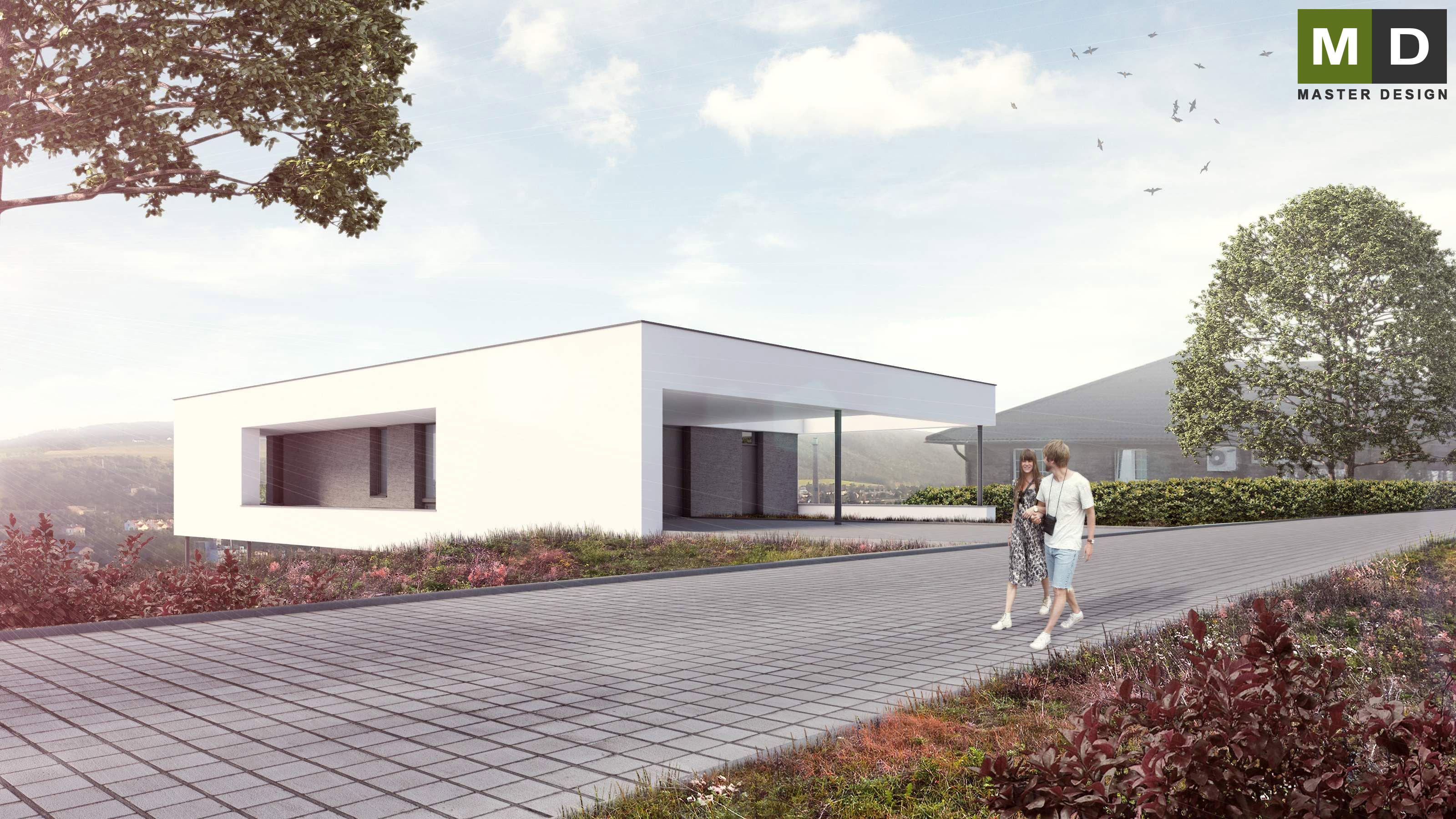 Malý nízkoenergetický dům ve svahuBeroun - vizualizace2 Malý nízkoenergetický dům ve svahuBeroun - vizualizace2
