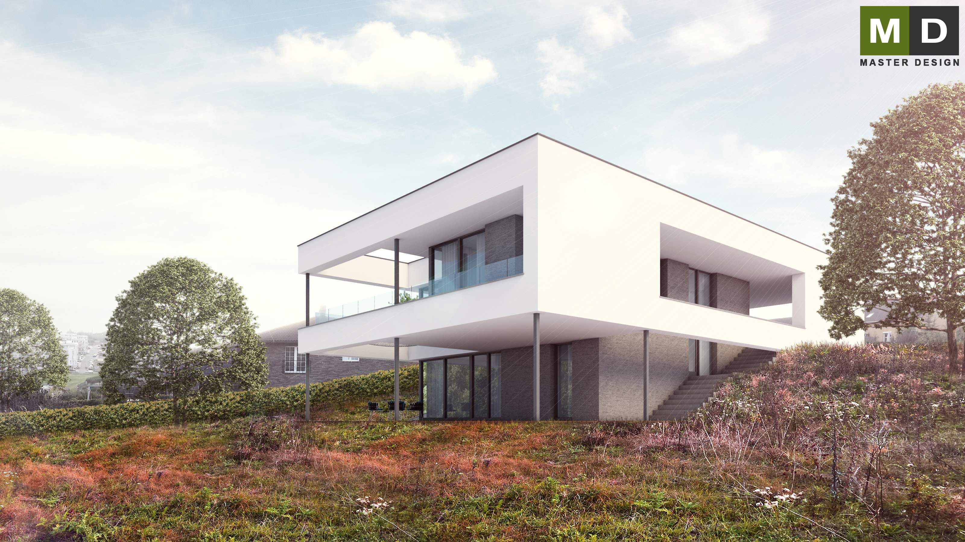 Malý nízkoenergetický dům ve svahuBeroun - vizualizace3 Malý nízkoenergetický dům ve svahuBeroun - vizualizace3