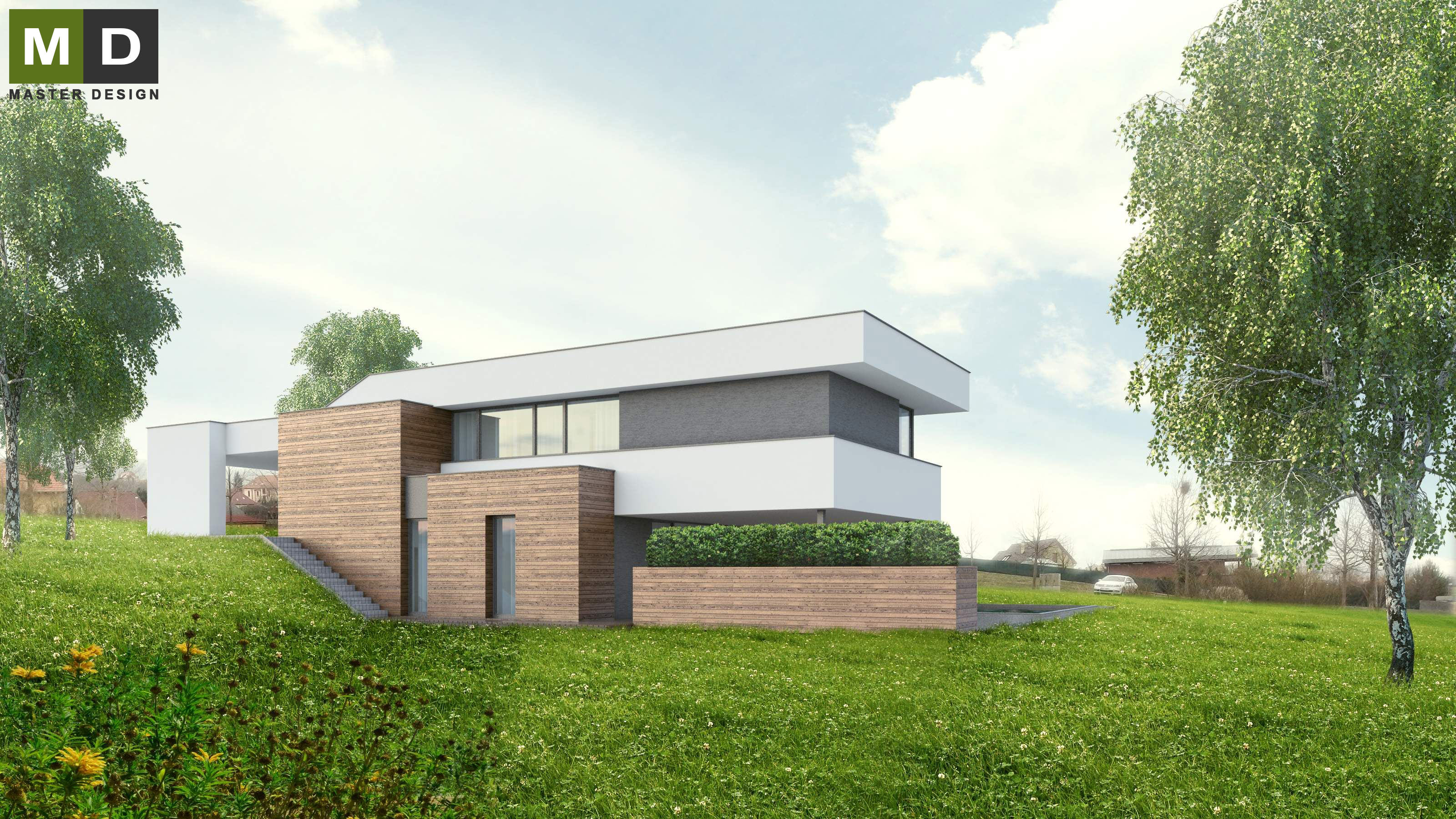Nízkoenergetický dům reagující na terénní reliéfÚstí nad Labem - vizualizace3 Nízkoenergetický dům reagující na terénní reliéfÚstí nad Labem - vizualizace3