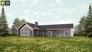 Luxury bungalow with tiles made of stone and wood - Praha Dolní Chabry - main visualisation