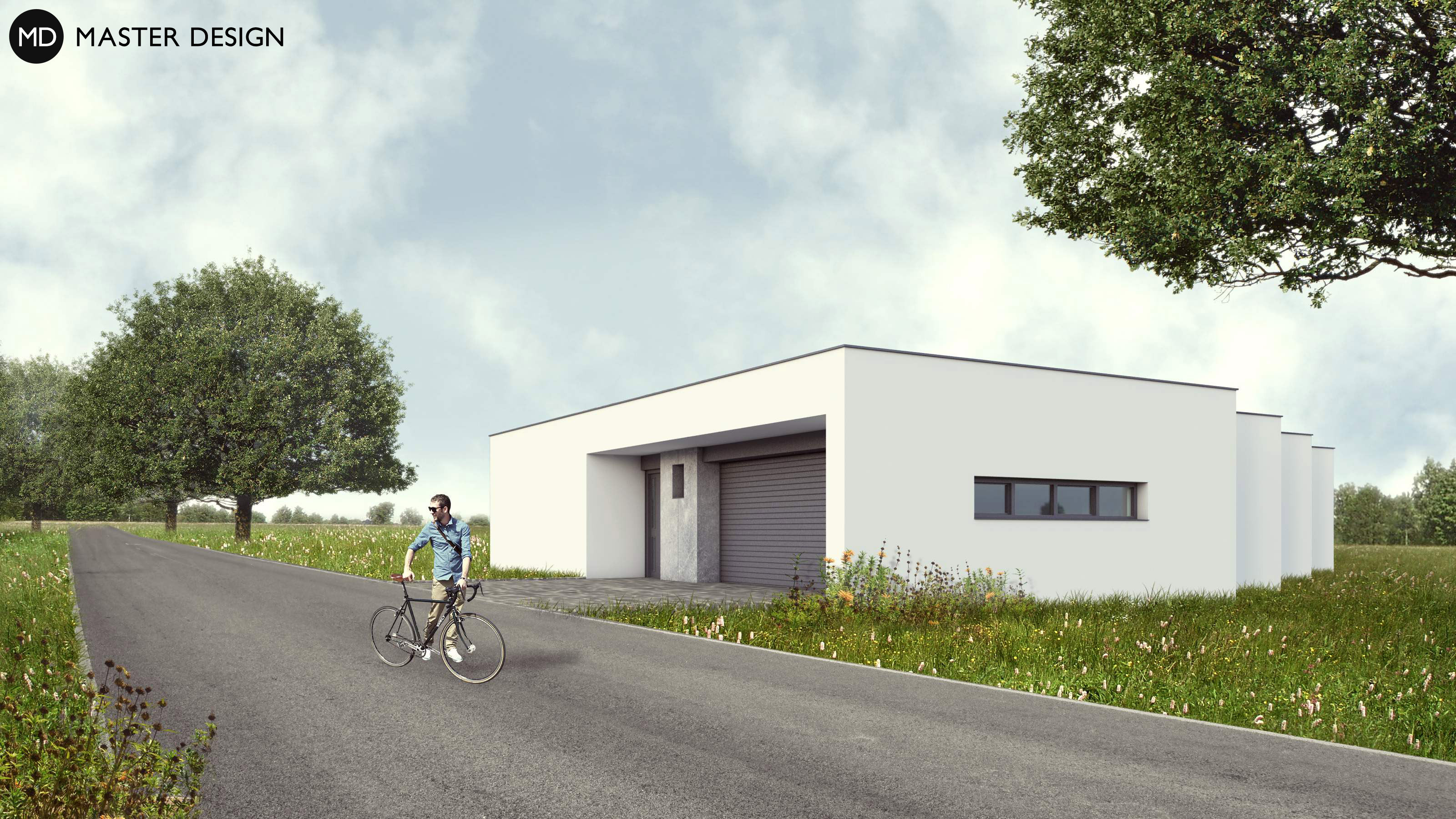 Bílý bungalov se zaobleným střešním přesahemDěhylov u Ostravy - vizualizace2 Bílý bungalov se zaobleným střešním přesahemDěhylov u Ostravy - vizualizace2