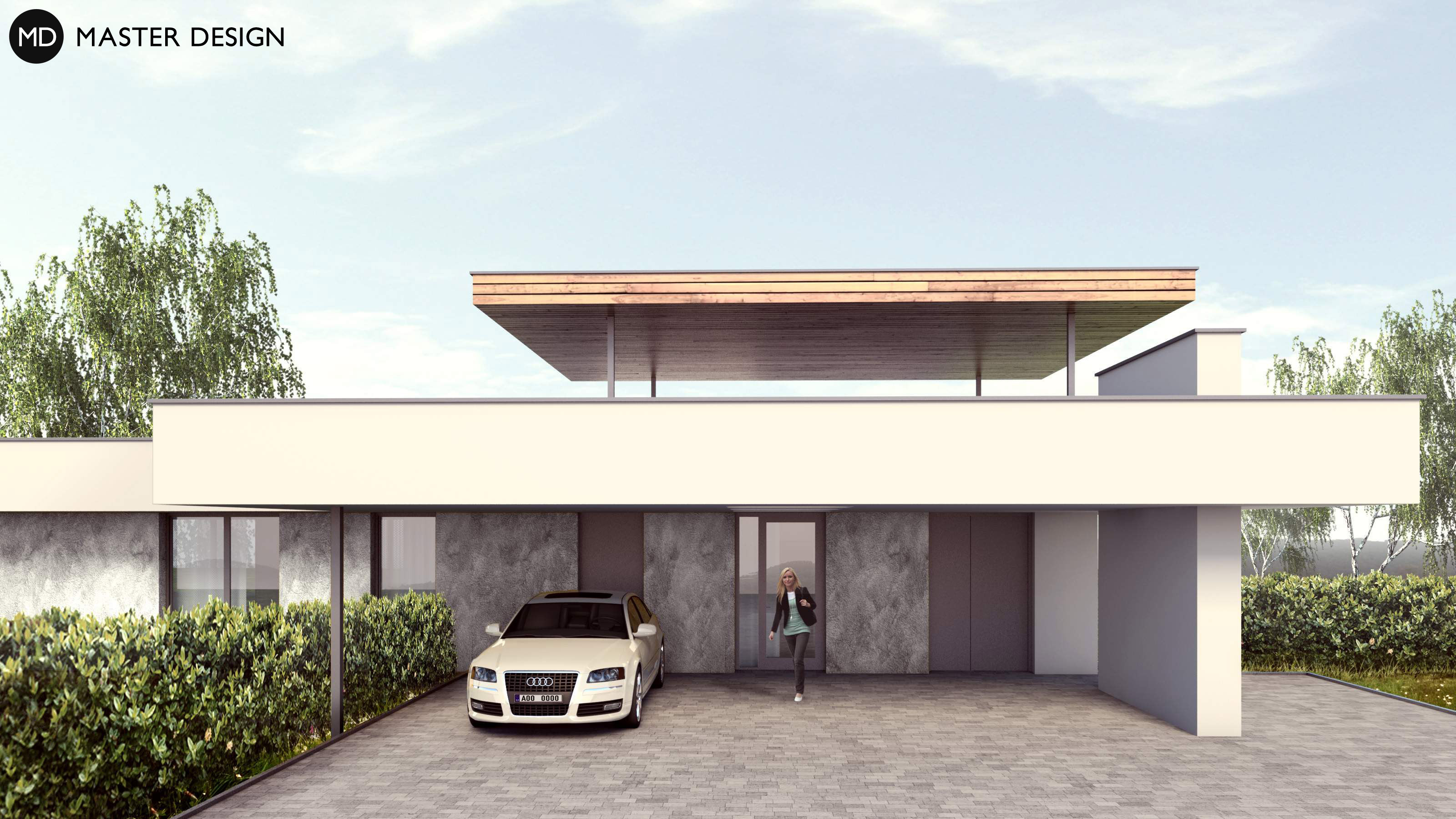 L-shaped bungalow with roof terraceLevín u Berouna - visualisation2 L-shaped bungalow with roof terraceLevín u Berouna - visualisation2