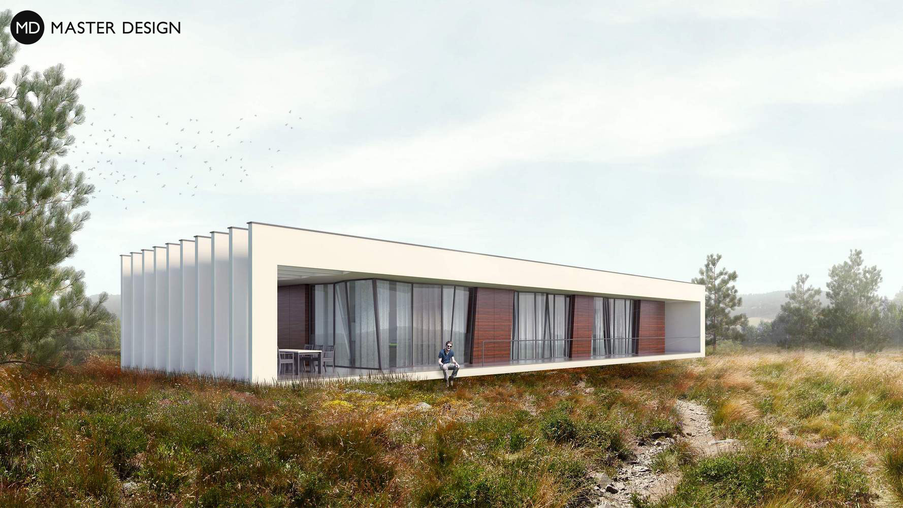 Koncept rodinného bungalovu - 08 - hlavní vizualizace Koncept rodinného bungalovu - 08 - hlavní vizualizace