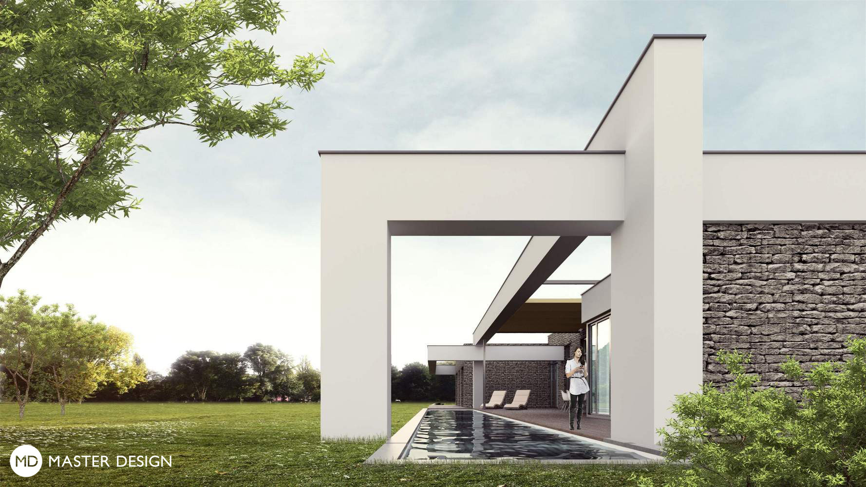 Koncept luxusního rodinného bungalovu s kamenným obkladem16 - vizualizace4 Koncept luxusního rodinného bungalovu s kamenným obkladem16 - vizualizace4