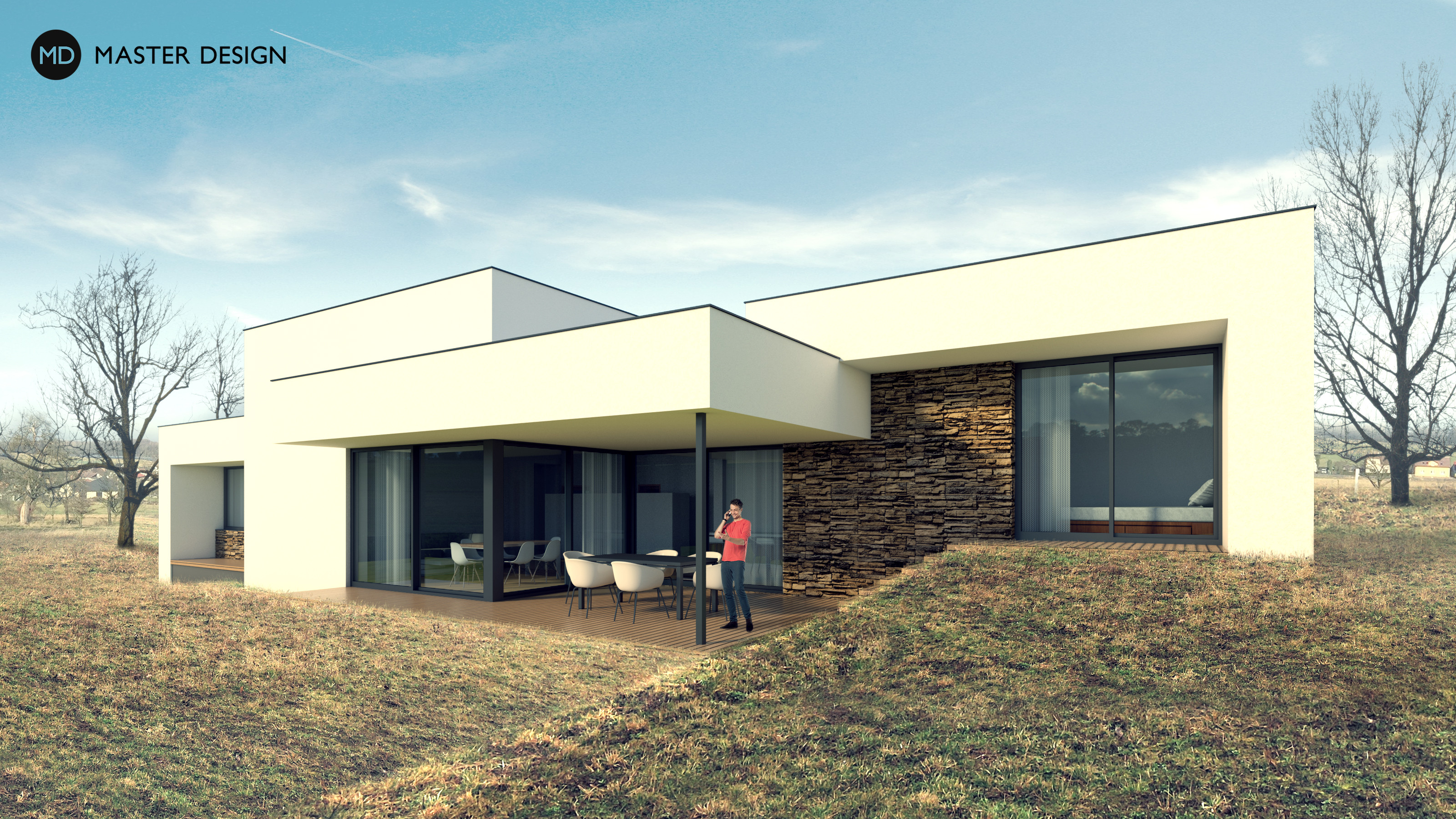 Atypický víceúrovňový bungalov pro právníkaKrmelín - vizualizace2 Atypický víceúrovňový bungalov pro právníkaKrmelín - vizualizace2